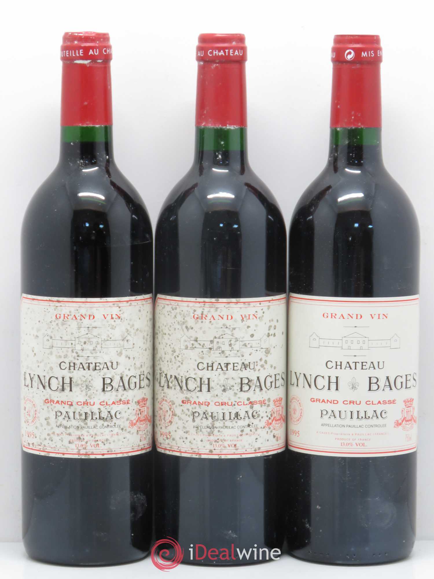 Château Lynch Bages 5ème Grand Cru Classé 1995 - Lot de 3 bouteilles - 0