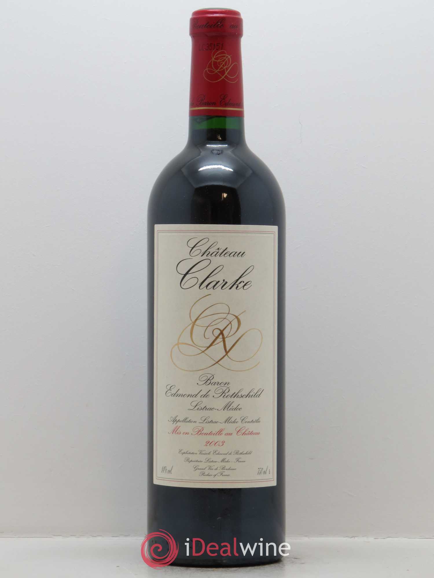 Château Clarke 2003 - Lot de 1 bouteille - 0