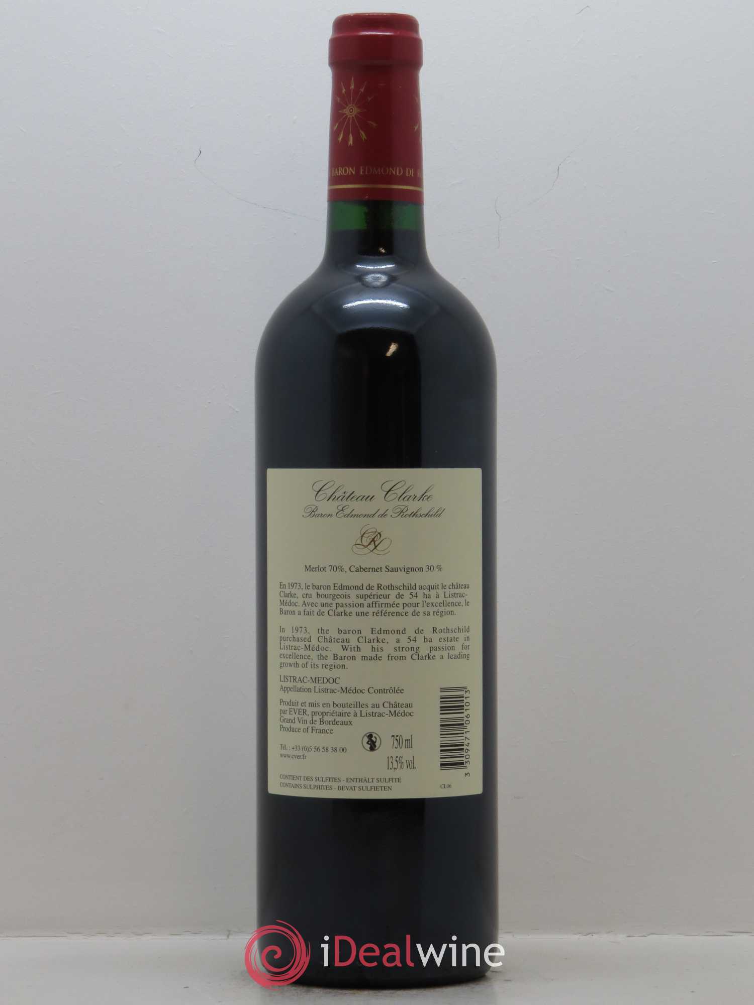 Château Clarke 2006 - Lot de 1 bouteille - 1