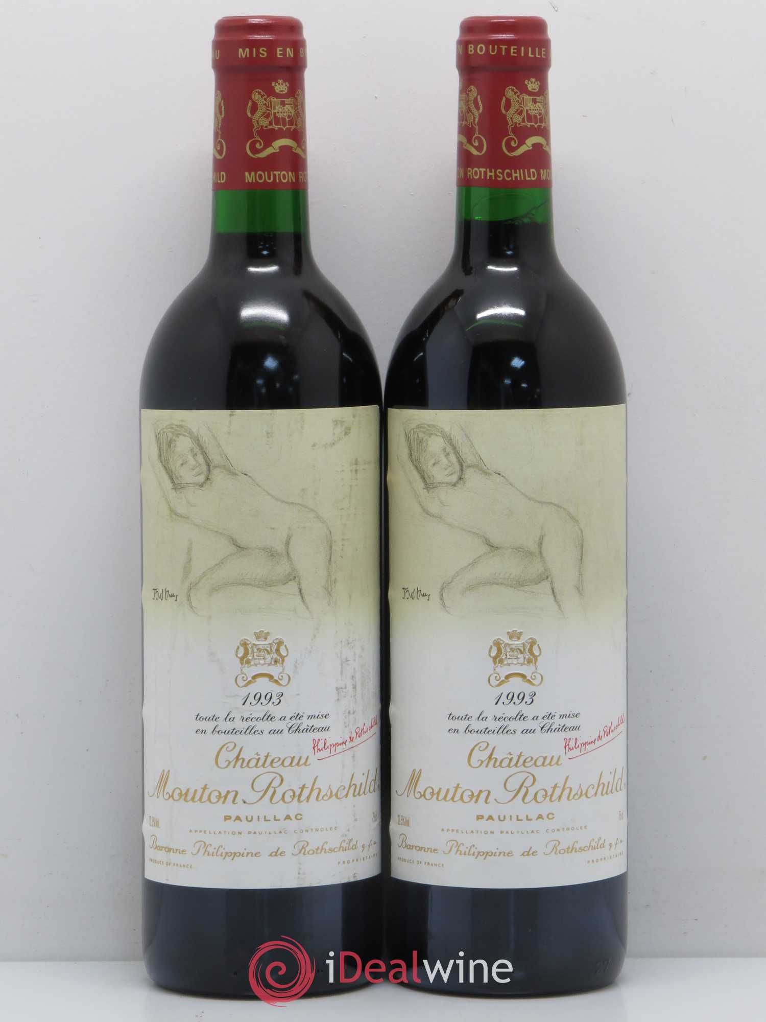 Château Mouton Rothschild 1er Grand Cru Classé 1993 - Lot de 2 bouteilles - 0
