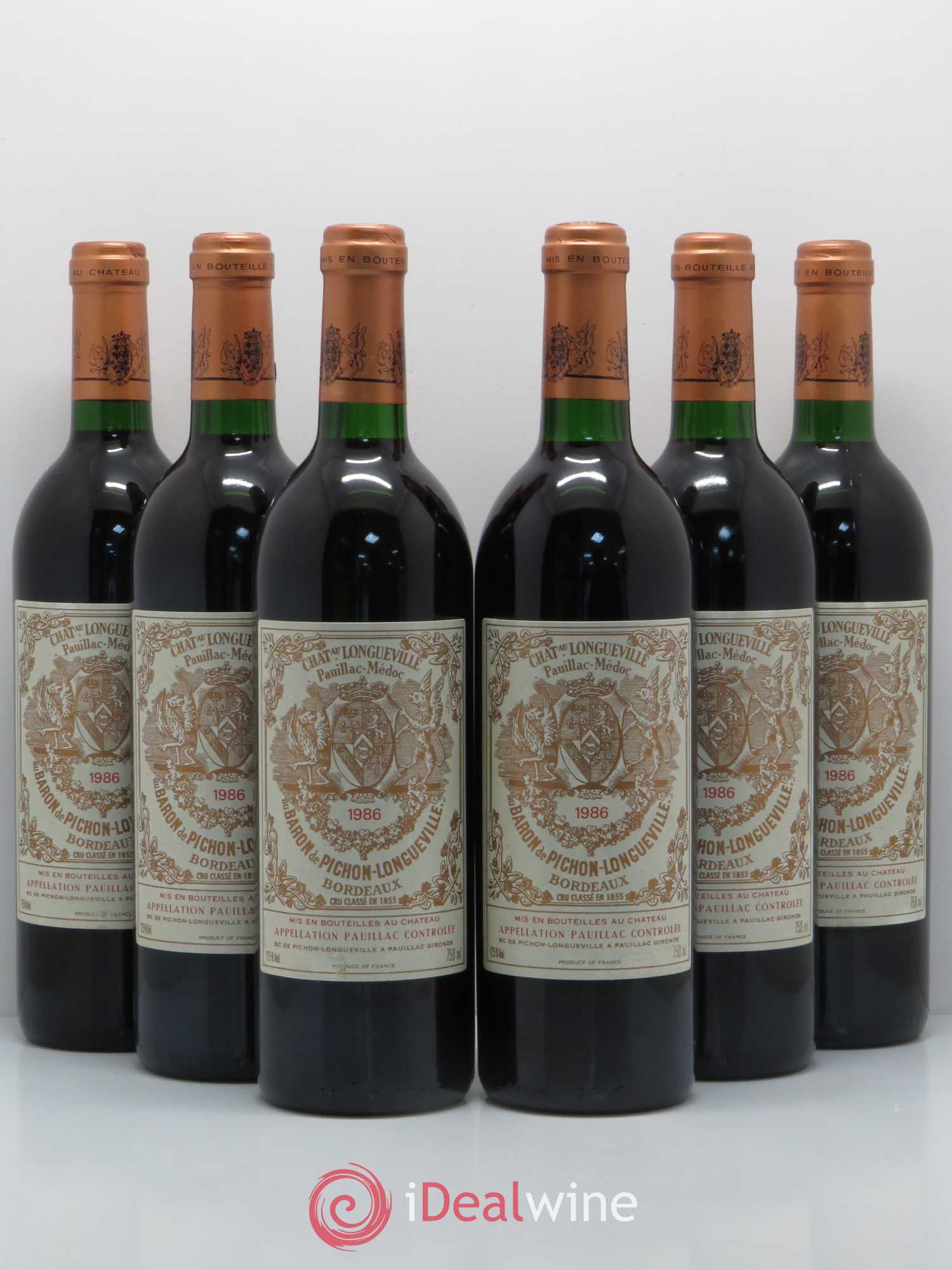 Pichon Longueville Baron 2ème Grand Cru Classé 1986 - Lot de 6 bouteilles - 0