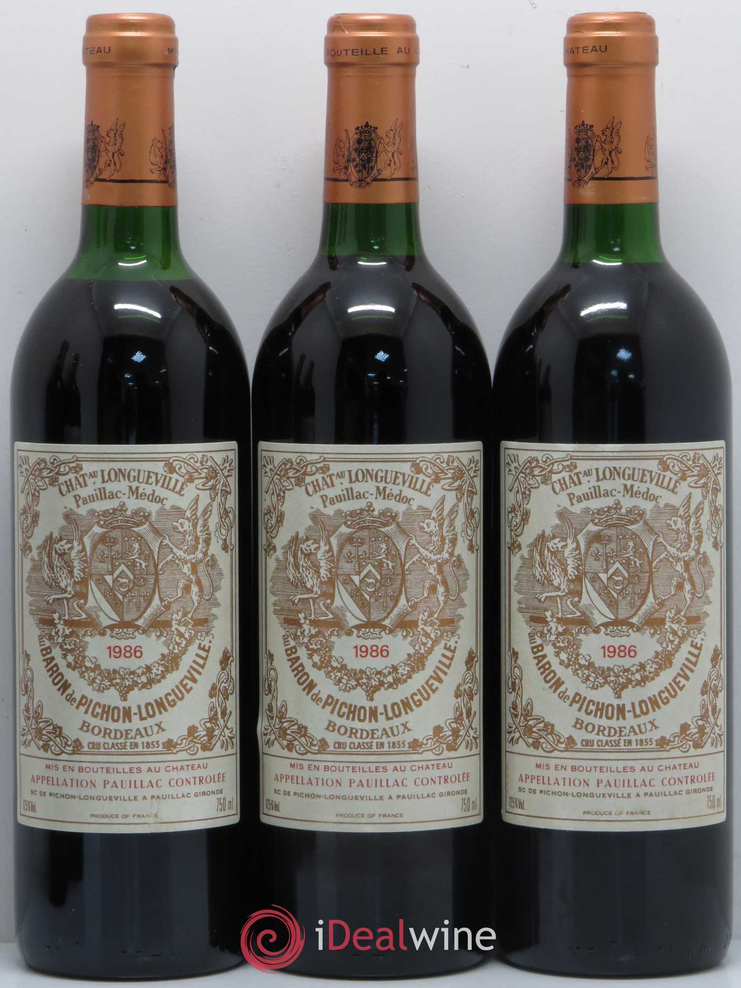 Pichon Longueville Baron 2ème Grand Cru Classé 1986 - Lot de 5 bouteilles - 1