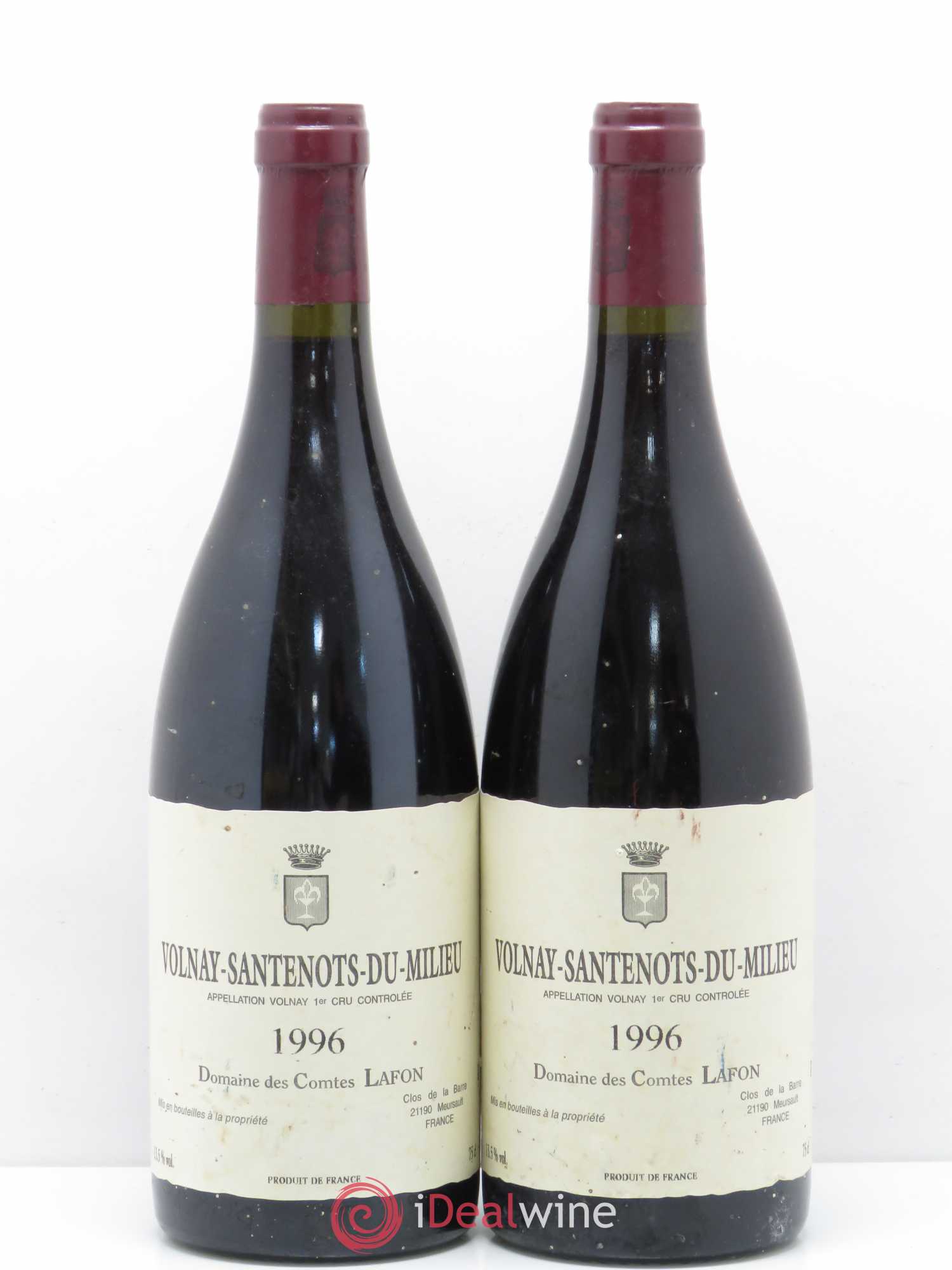 Volnay 1er Cru Santenots du Milieu Comtes Lafon (Domaine des) 1996 - Lot de 2 bouteilles - 0