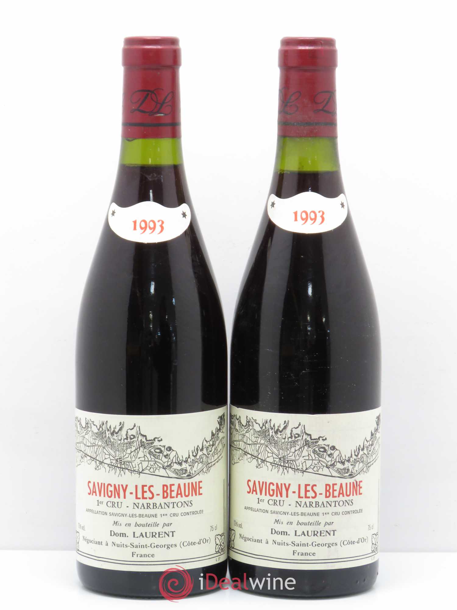 Savigny-lès-Beaune 1er Cru Les Narbantons Dominique Laurent 1993 - Posten von 2 Flaschen - 0