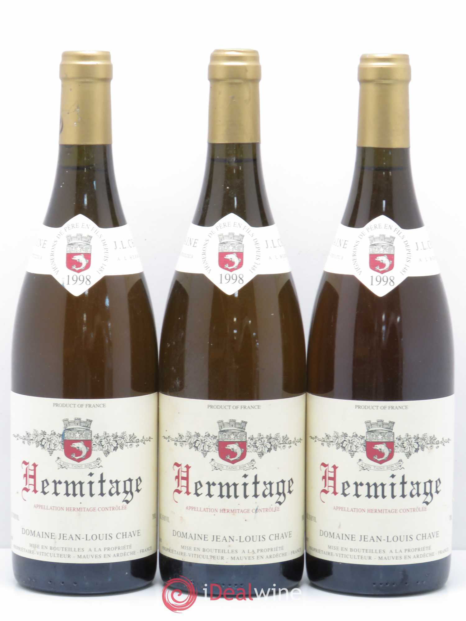 Hermitage Jean-Louis Chave 1998 - Lot de 3 bouteilles - 0
