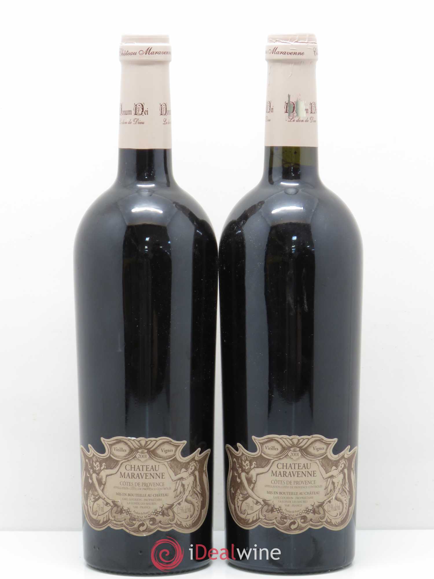Côtes de Provence Château Maravenne Vieilles vignes Donum Dei 2001 - Lot de 2 bouteilles - 1