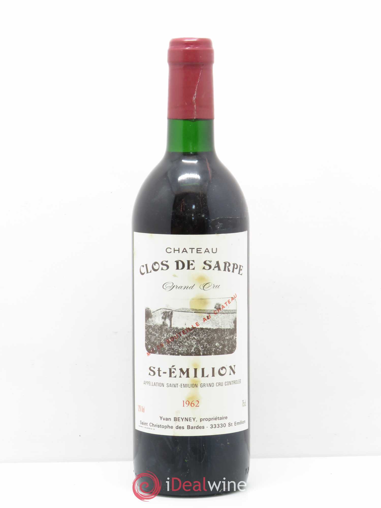 Clos de Sarpe Grand Cru Classé 1962 - Lot de 1 bouteille - 0