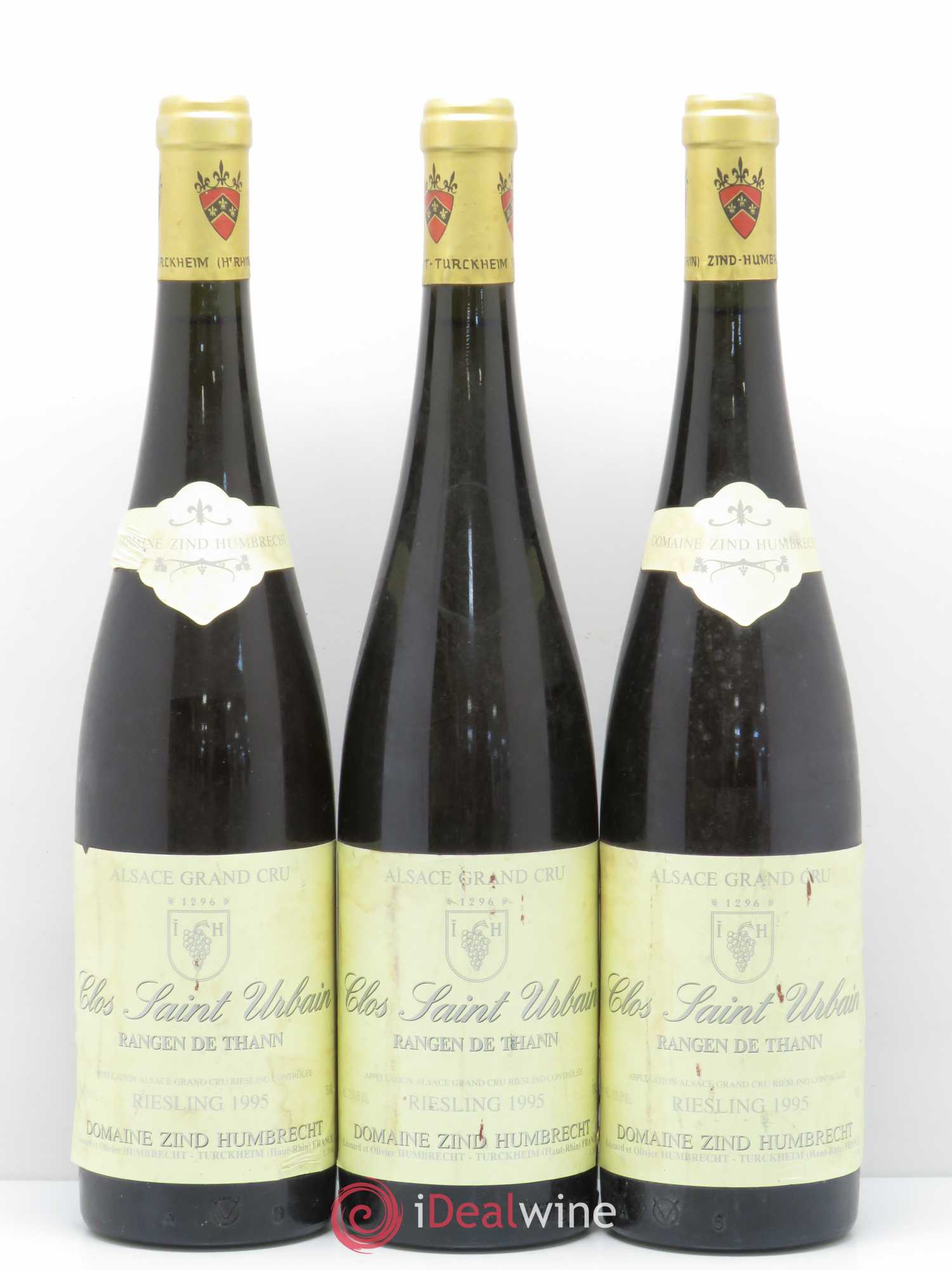 Alsace Riesling Grand Cru Rangen de Thann Clos Saint Urbain Zind-Humbrecht (Domaine) 1995 - Lot de 3 bouteilles - 0
