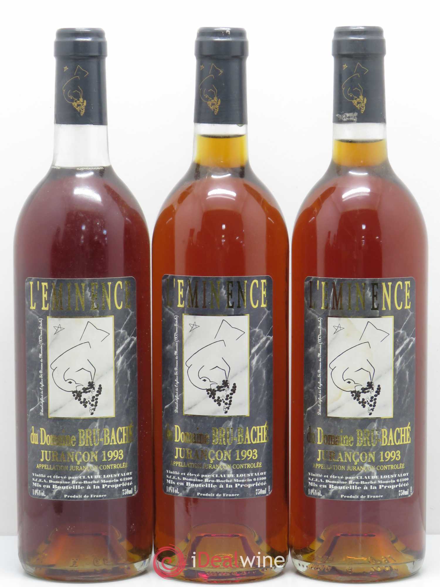Jurançon L'Eminence Bru-Bache 1993 - Lot de 6 bouteilles - 1