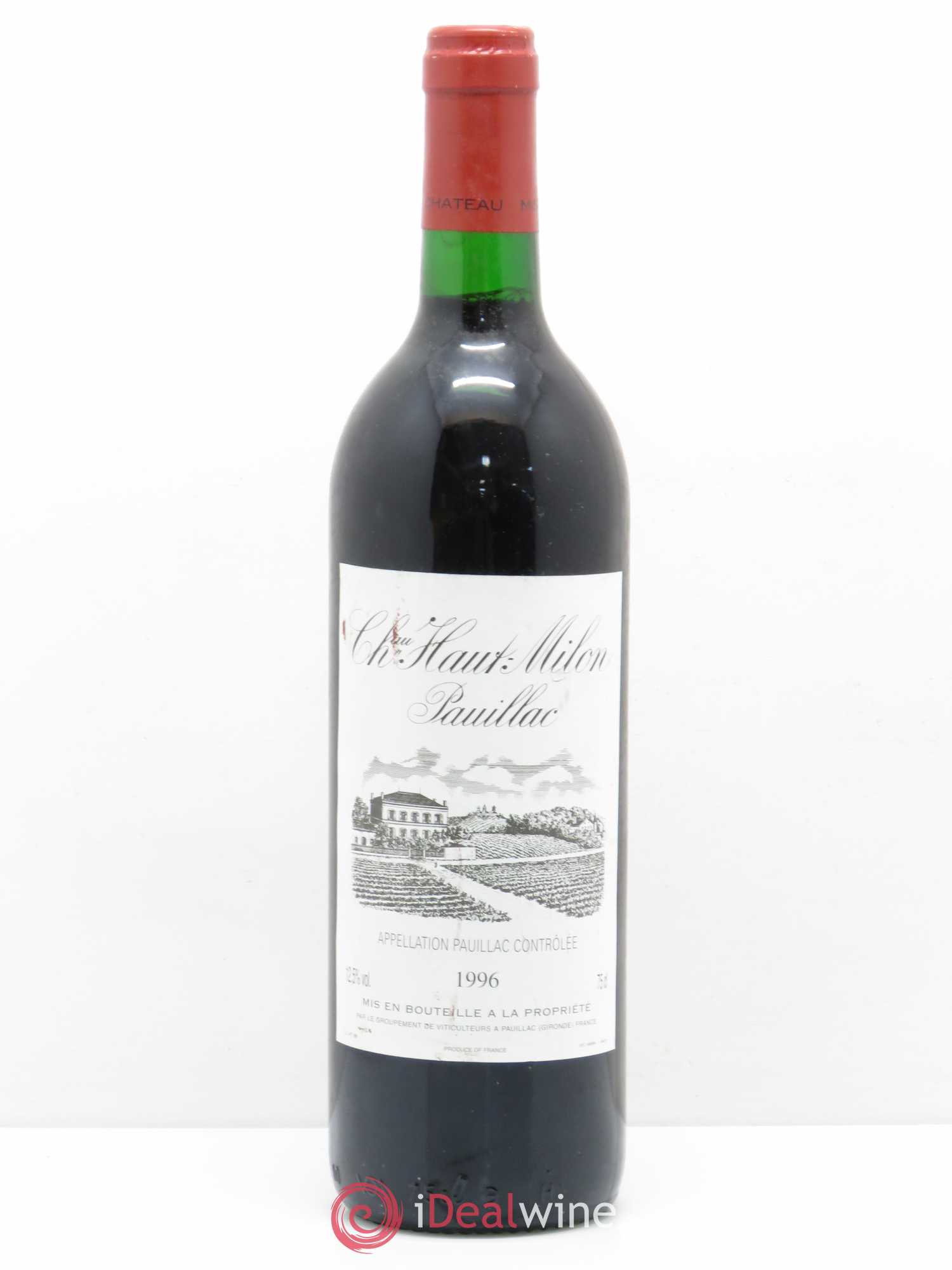 Pauillac Château Haut Milon 1996 - Lot de 1 bouteille - 0