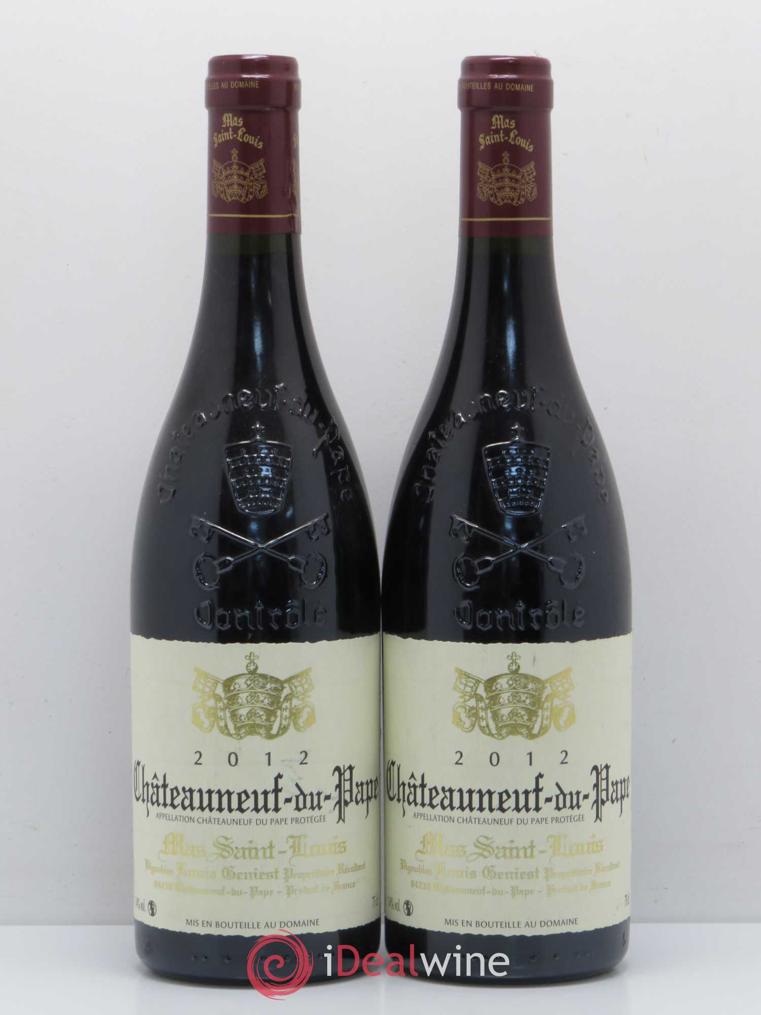 Châteauneuf-du-Pape Mas Saint Louis Vignobles Louis Geniest 2012 - Posten von 2 Flaschen - 0