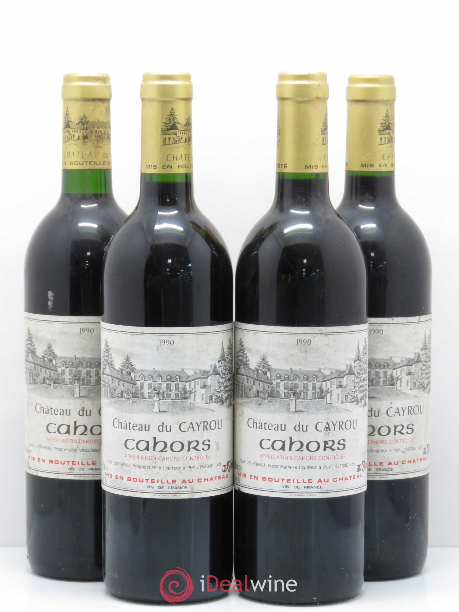 Cahors Château du Cayrou 1990 - Lot de 4 bouteilles - 0