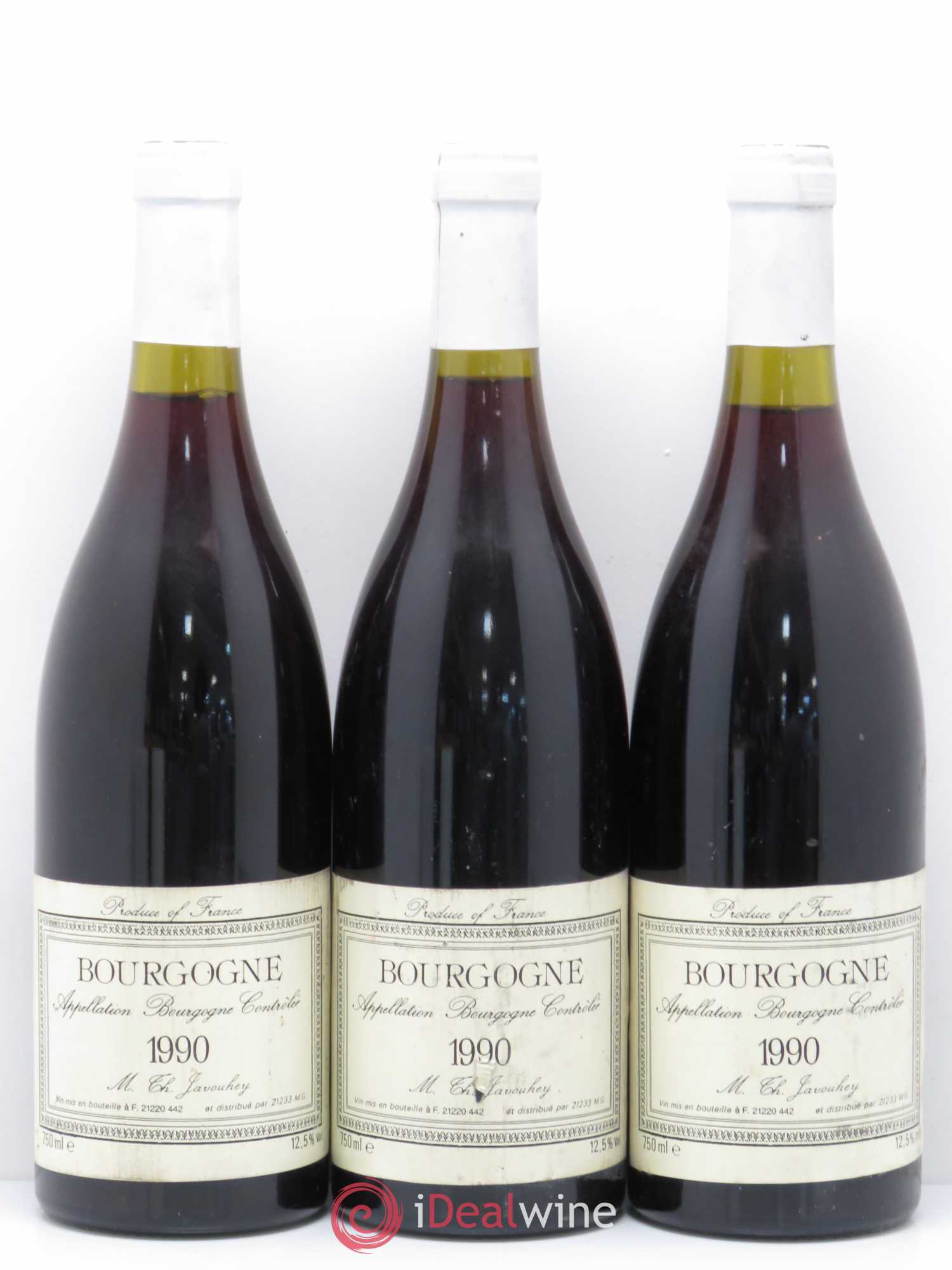 Bourgogne Domaine Javouhey 1990 - Lot de 3 bouteilles - 0