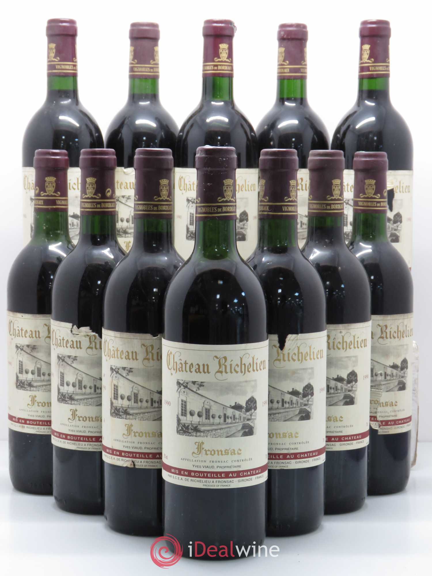 Fronsac Château Richelieu 1990 - Posten von 12 Flaschen - 0