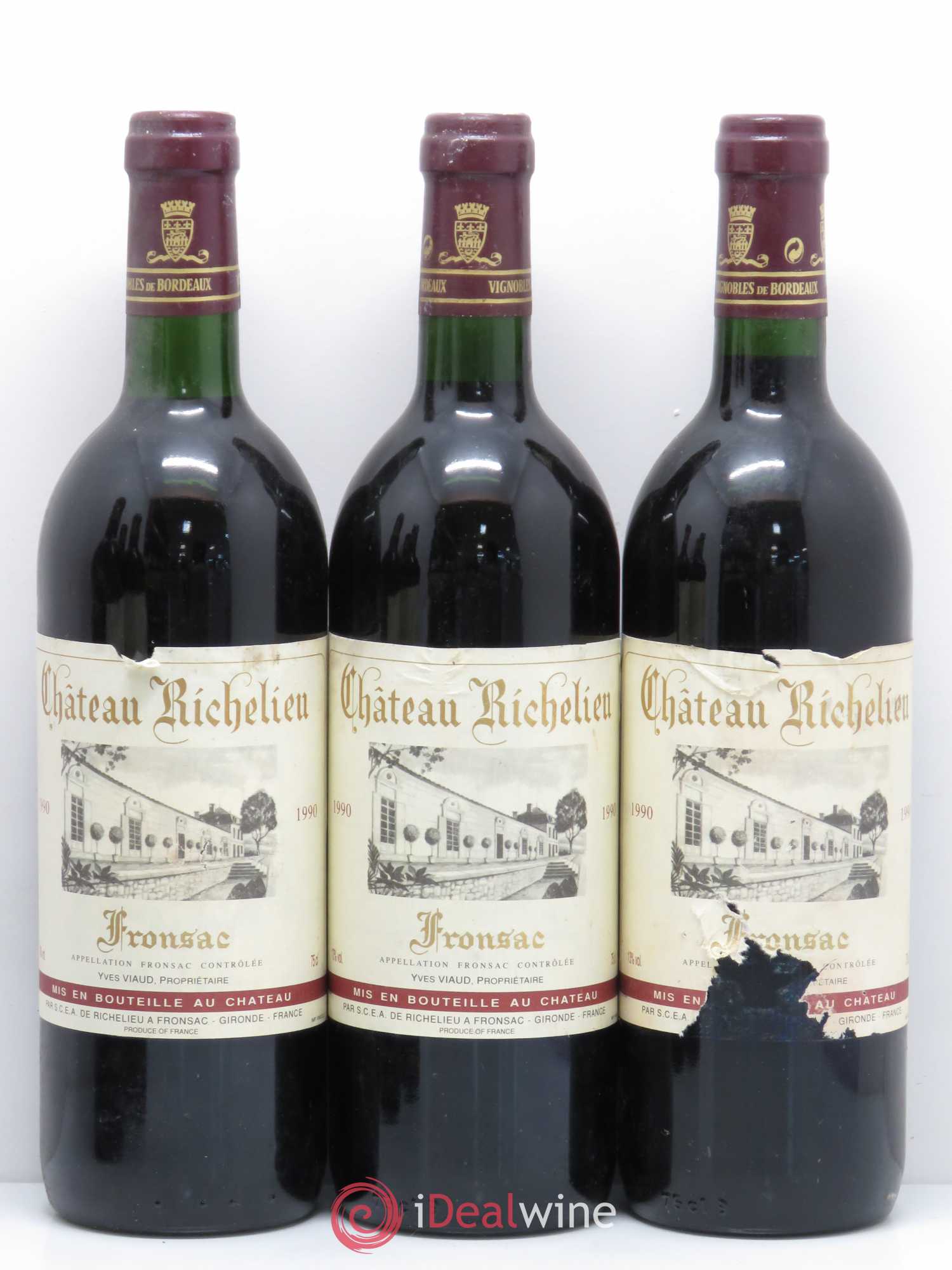 Fronsac Château Richelieu 1990 - Lot de 6 bouteilles - 1