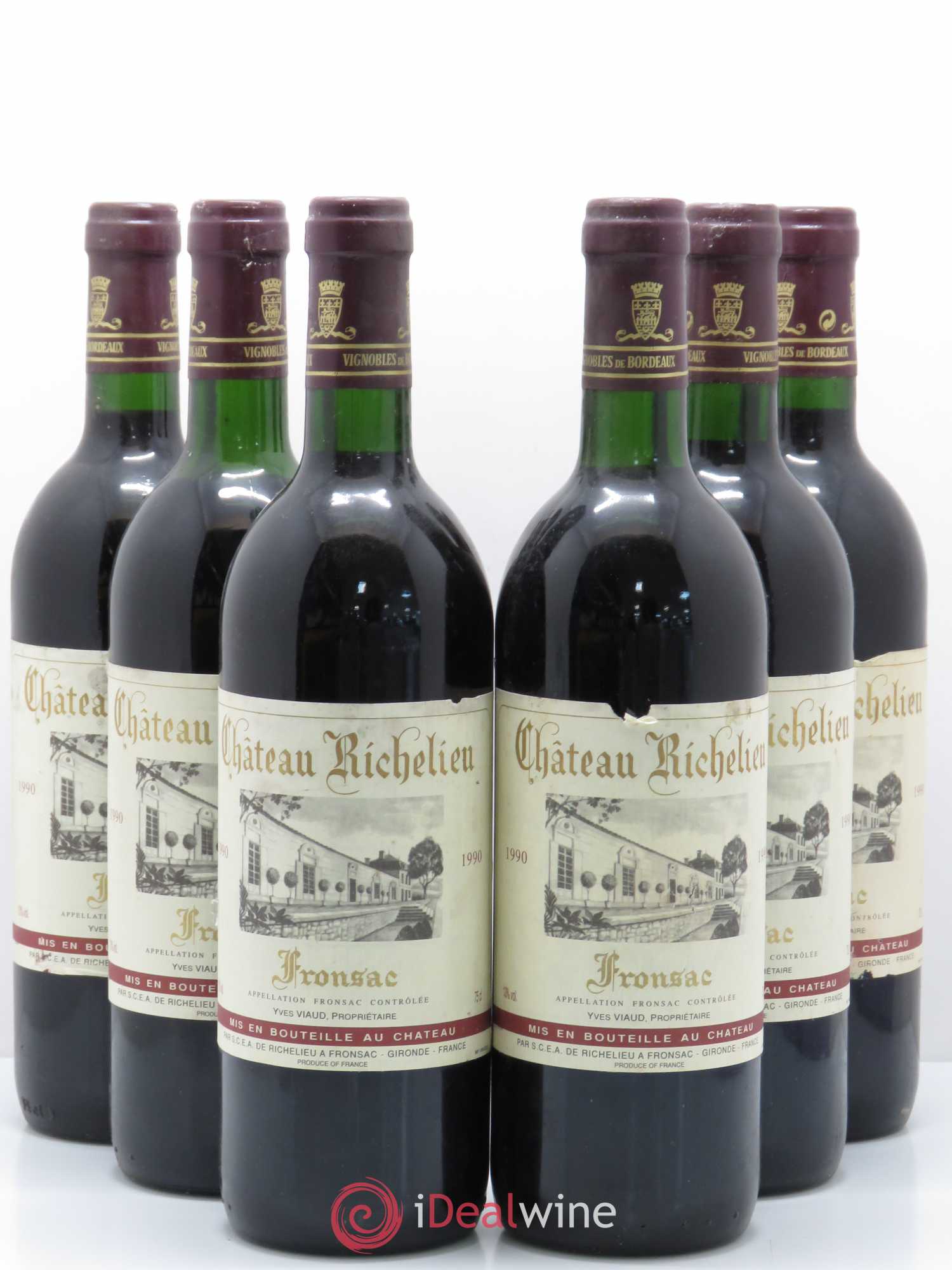 Fronsac Château Richelieu 1990 - Lot de 6 bouteilles - 0