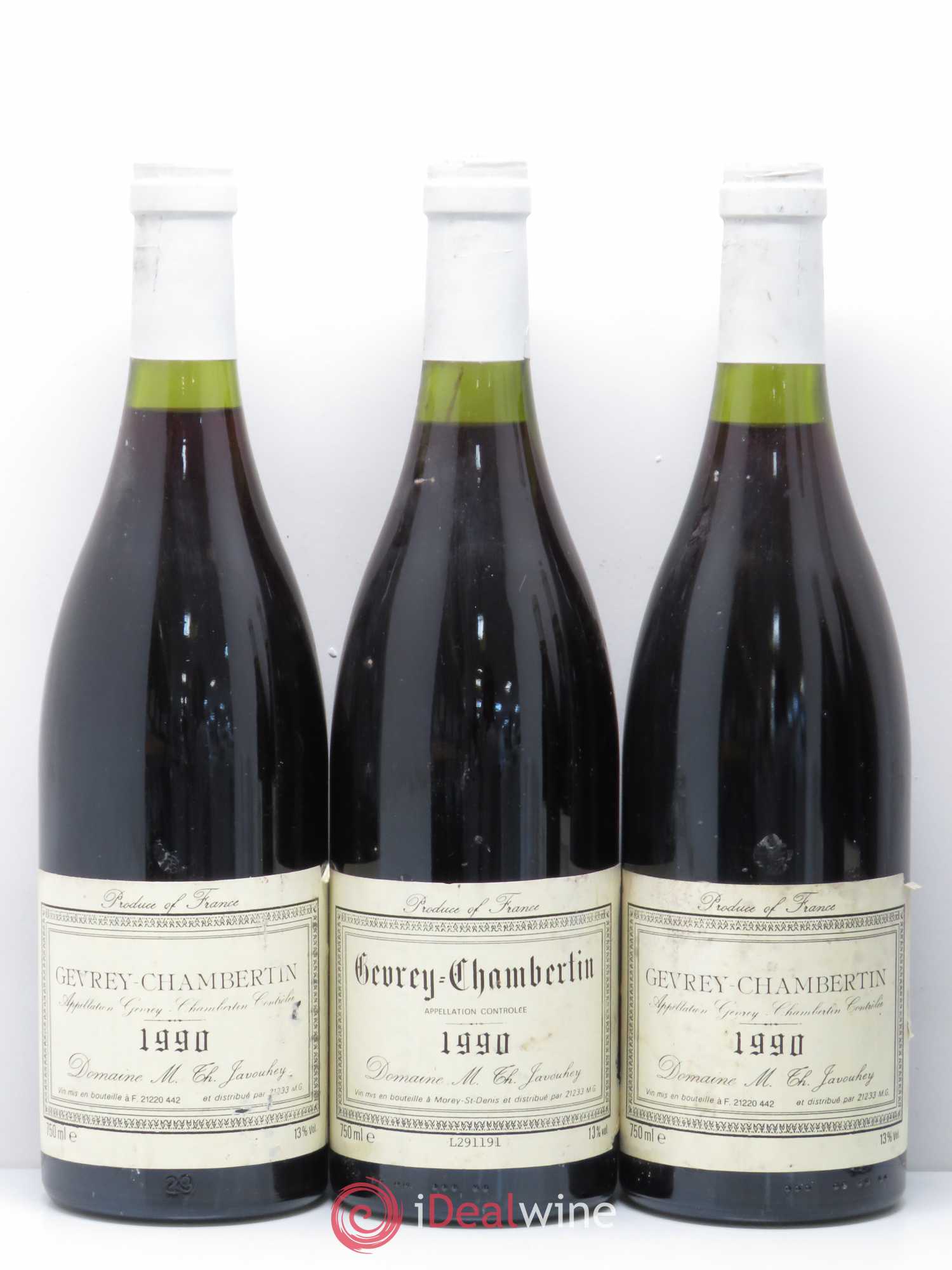 Gevrey-Chambertin Domaine Javouhey 1990 - Lot de 5 bouteilles - 1
