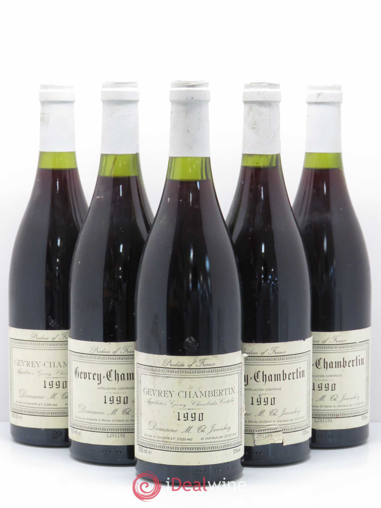 Gevrey-Chambertin Domaine Javouhey 1990 - Lot de 5 bouteilles - 0