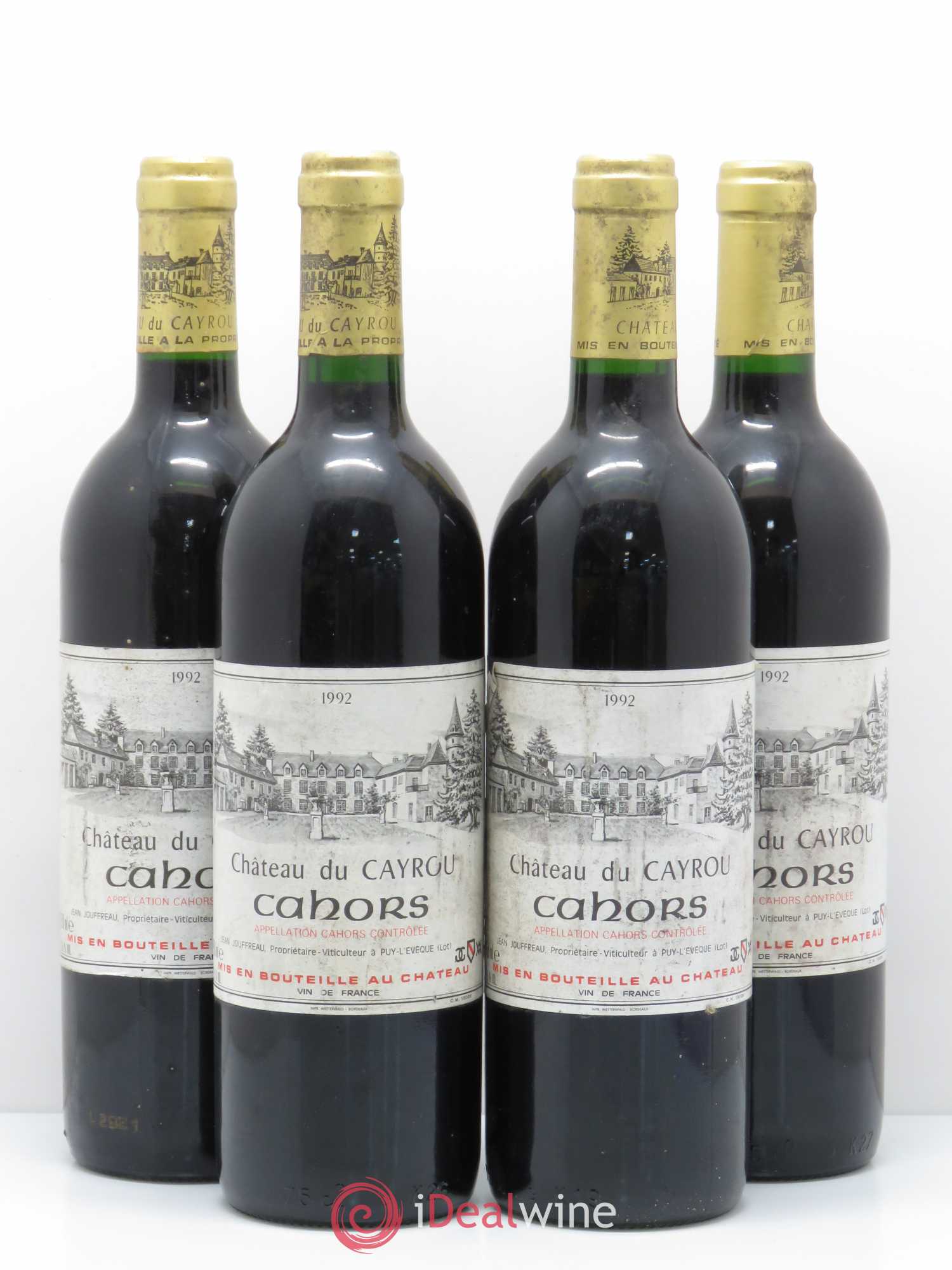 Cahors Château du Cayrou 1992 - Lot de 4 bouteilles - 0