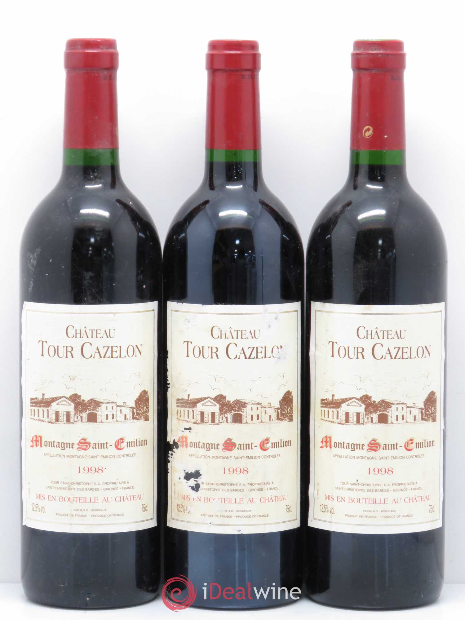 Montagne Saint-Émilion Château Tour Cazelon 1998 - Lot de 3 bouteilles - 0