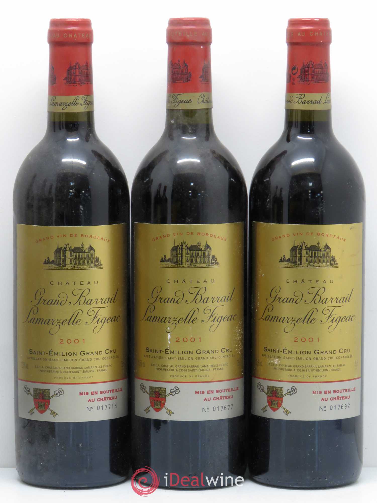 Château Grand Barrail Lamarzelle Figeac Grand Cru Classé 2001 - Lotto di 6 bottiglie - 1