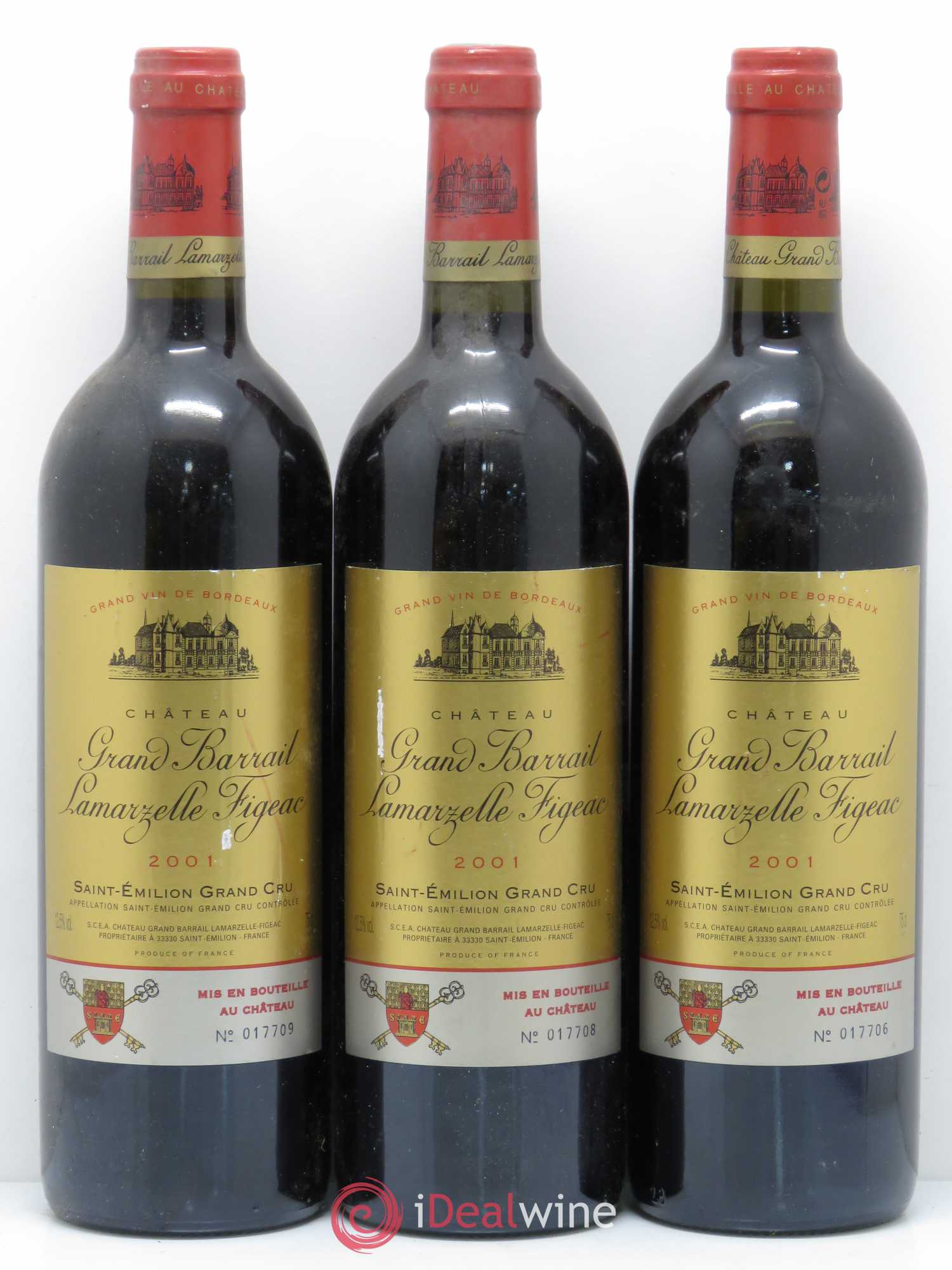 Château Grand Barrail Lamarzelle Figeac Grand Cru Classé 2001 - Lotto di 6 bottiglie - 2