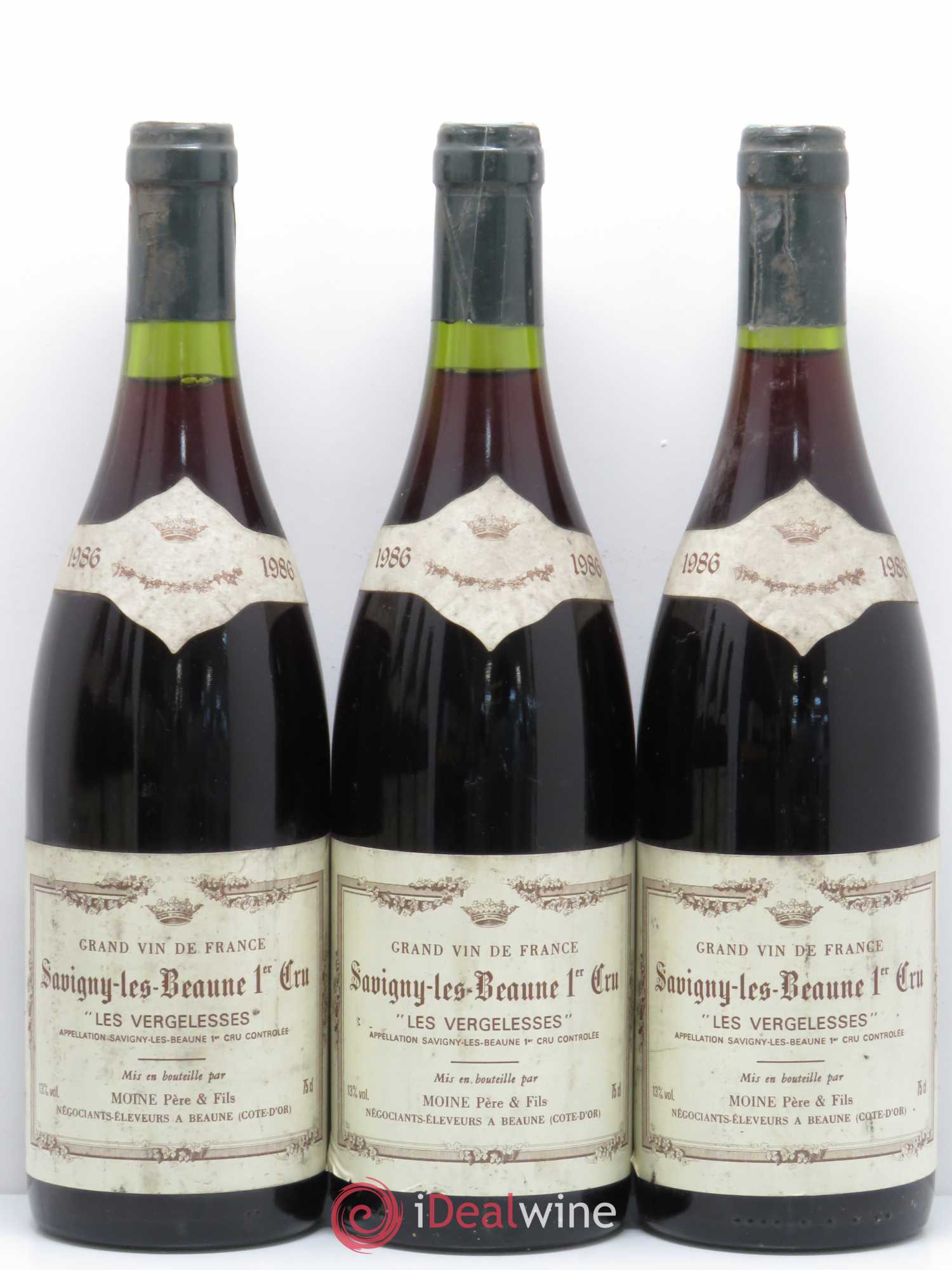 Savigny-lès-Beaune 1er Cru Les Vergelesses Domaine Moine Père et Fils 1986 - Posten von 6 Flaschen - 1