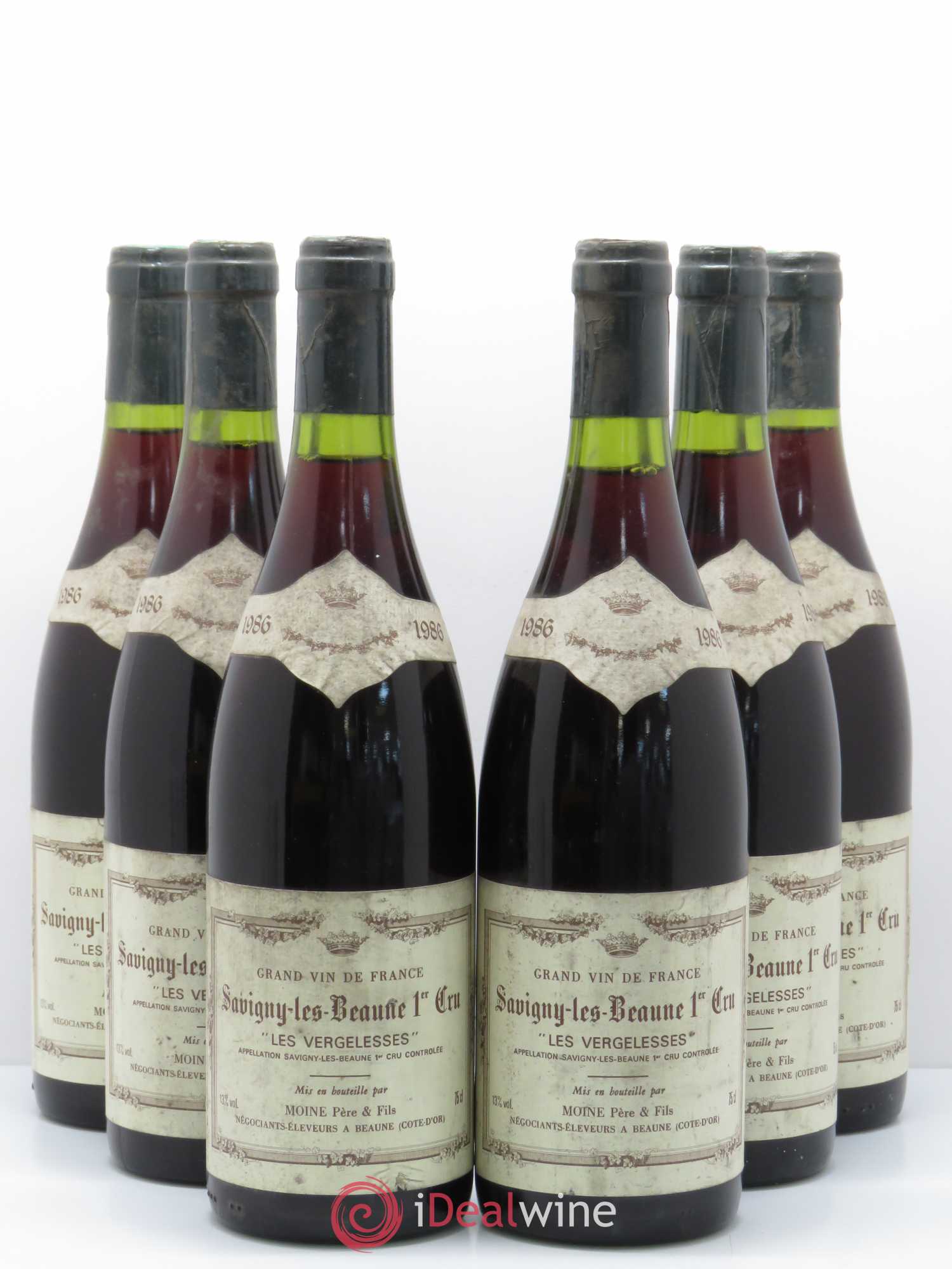 Savigny-lès-Beaune 1er Cru Les Vergelesses Domaine Moine Père et Fils 1986 - Posten von 6 Flaschen - 0