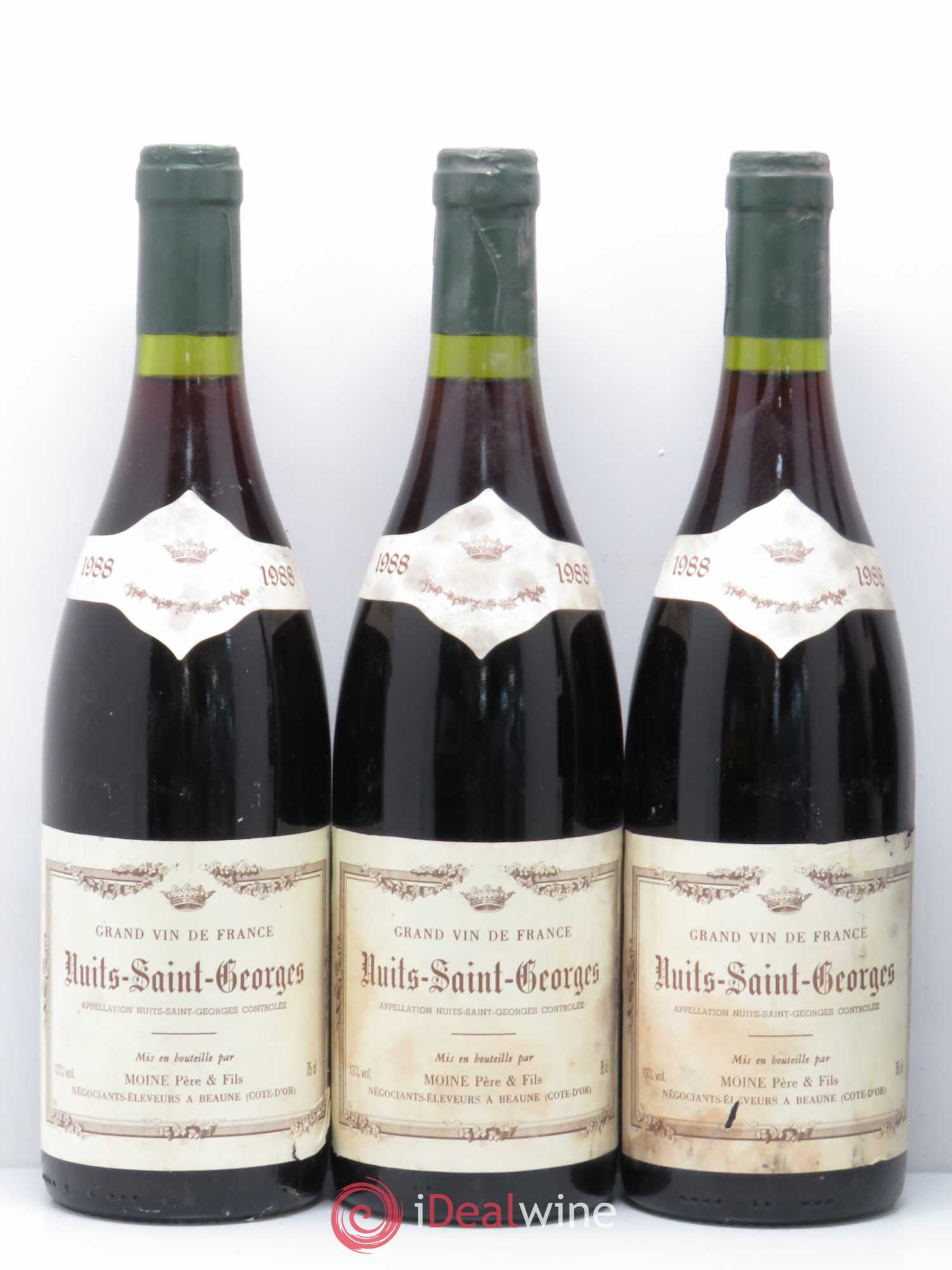 Nuits-Saint-Georges Moine Père et Fils 1988 - Lot de 5 bouteilles - 1