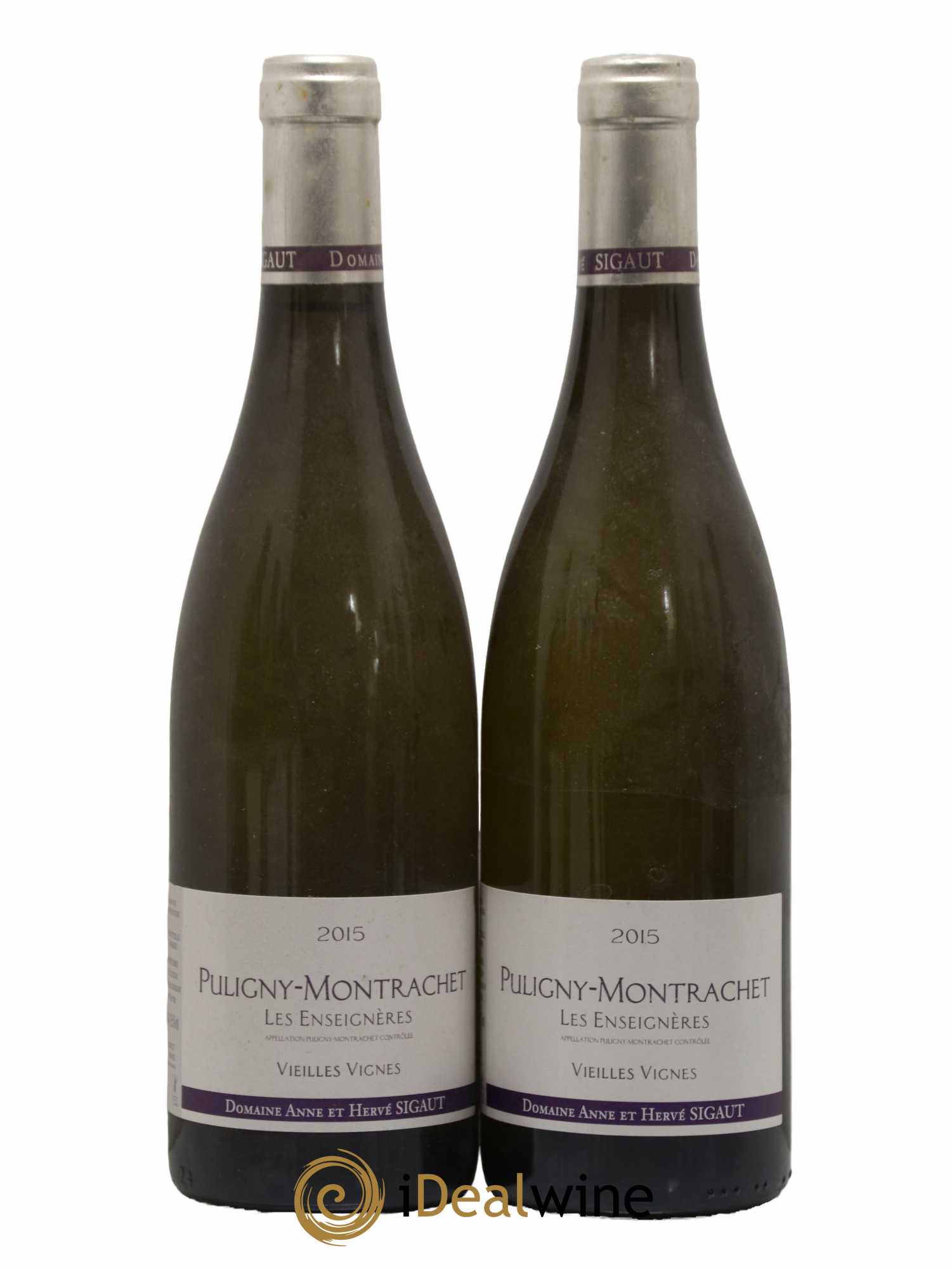 Puligny-Montrachet Les Enseigneres Vielles Vignes Anne et Hervé Sigaut (Domaine) 2015 - Lot de 2 bouteilles - 0