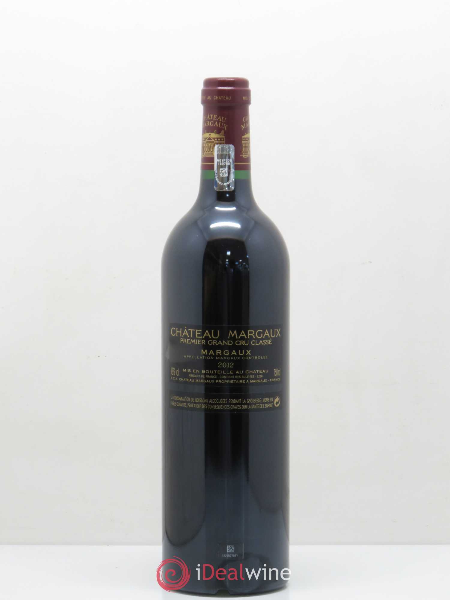 Château Margaux 1er Grand Cru Classé 2012 - Lot de 1 bouteille - 1