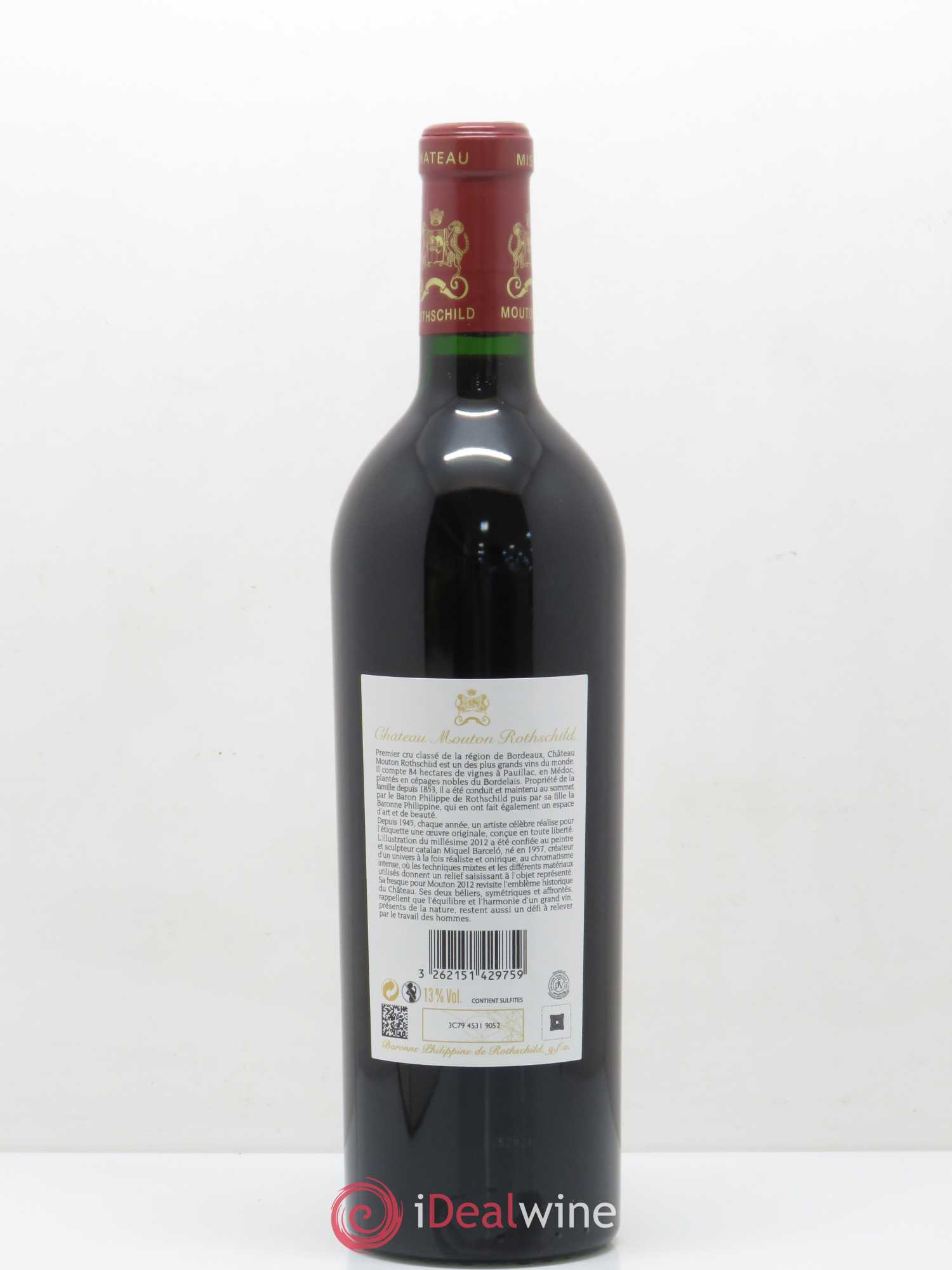 Château Mouton Rothschild 1er Grand Cru Classé 2012 - Lot de 1 bouteille - 1