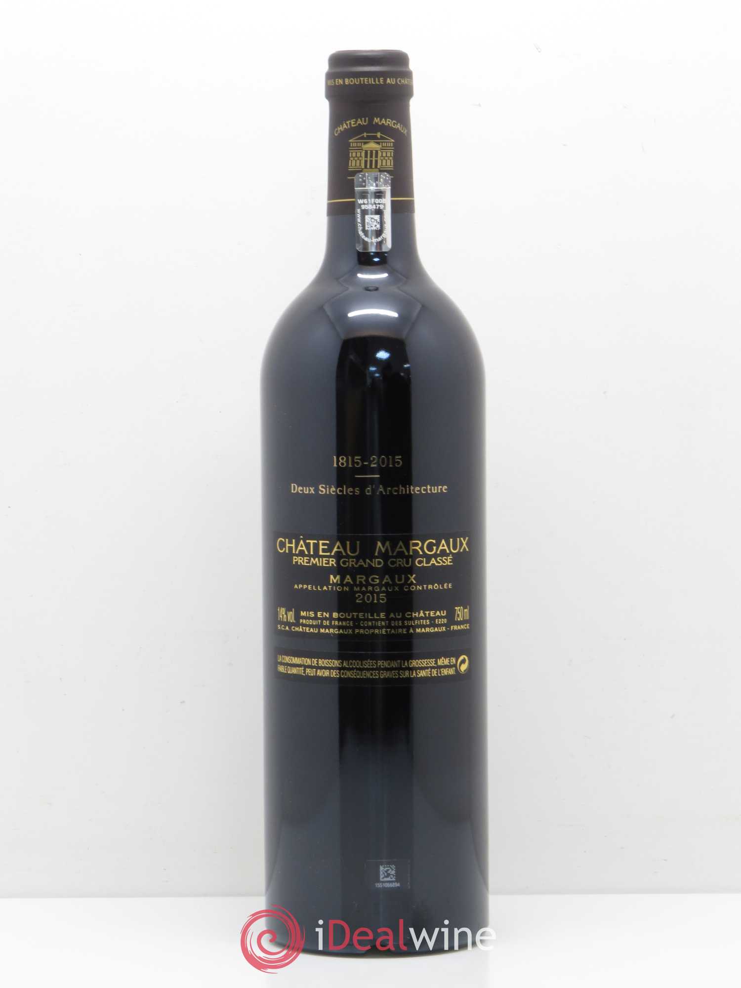 Château Margaux 1er Grand Cru Classé 2015 - Lot de 1 bouteille - 1