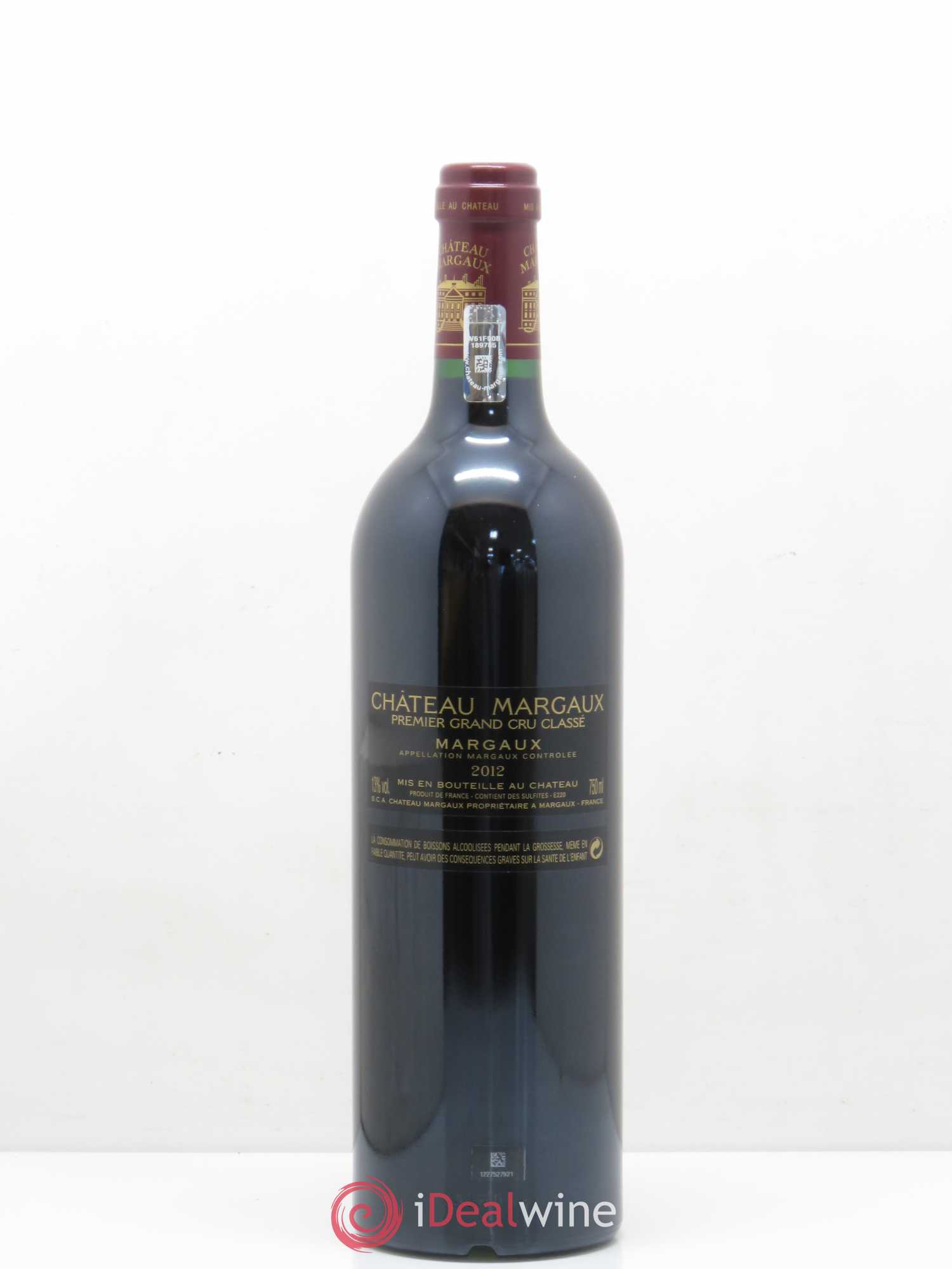 Château Margaux 1er Grand Cru Classé 2012 - Lot de 1 bouteille - 1