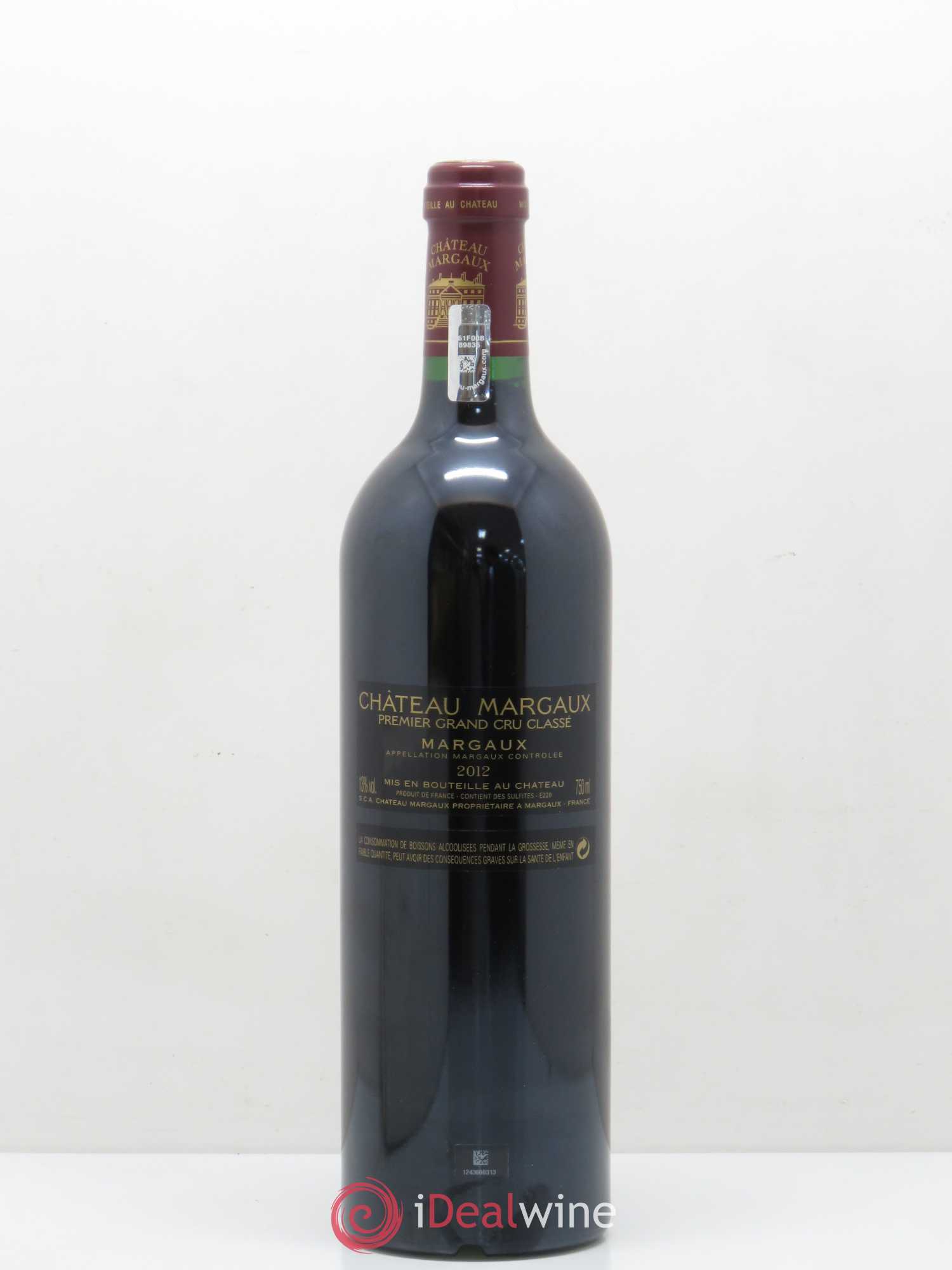 Château Margaux 1er Grand Cru Classé 2012 - Lot de 1 bouteille - 1
