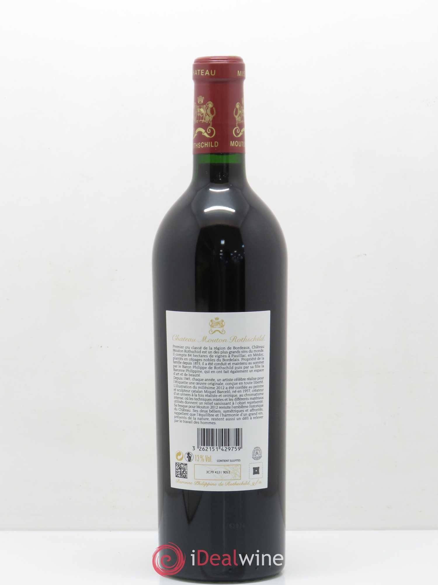 Château Mouton Rothschild 1er Grand Cru Classé 2012 - Lot de 1 bouteille - 1