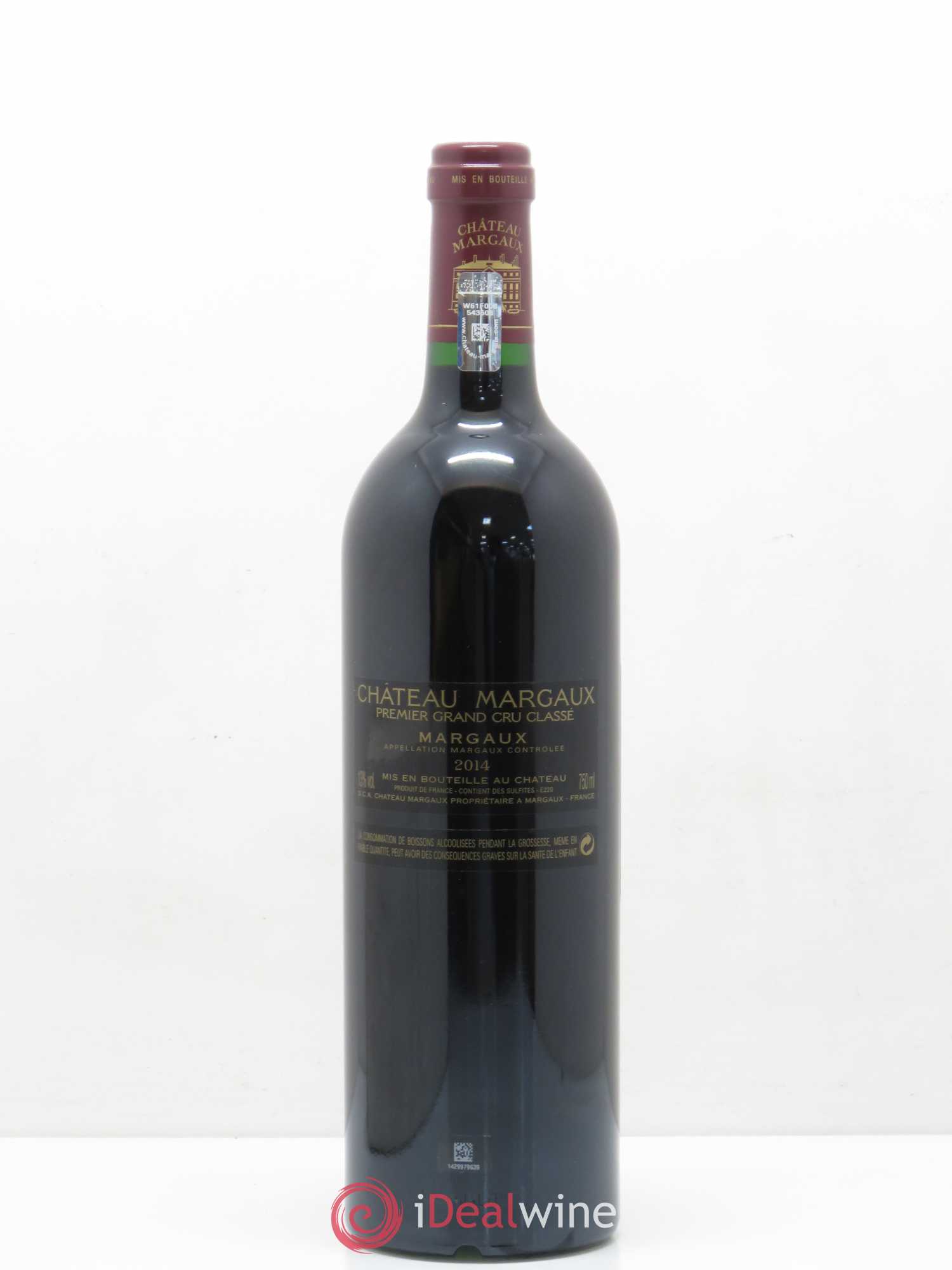 Château Margaux 1er Grand Cru Classé 2014 - Lot de 1 bouteille - 1