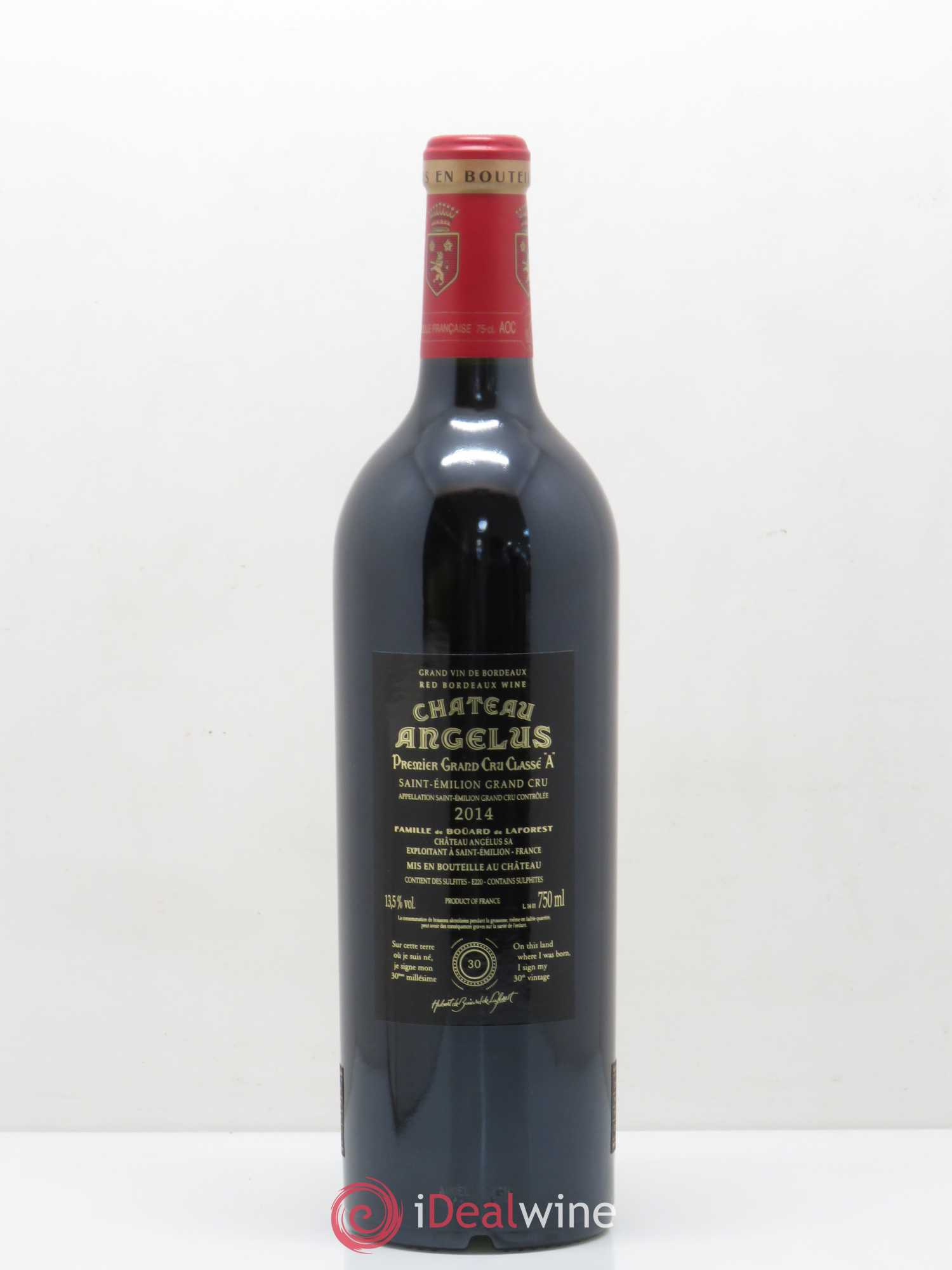 Château Angélus 1er Grand Cru Classé A 2014 - Lot de 1 bouteille - 1