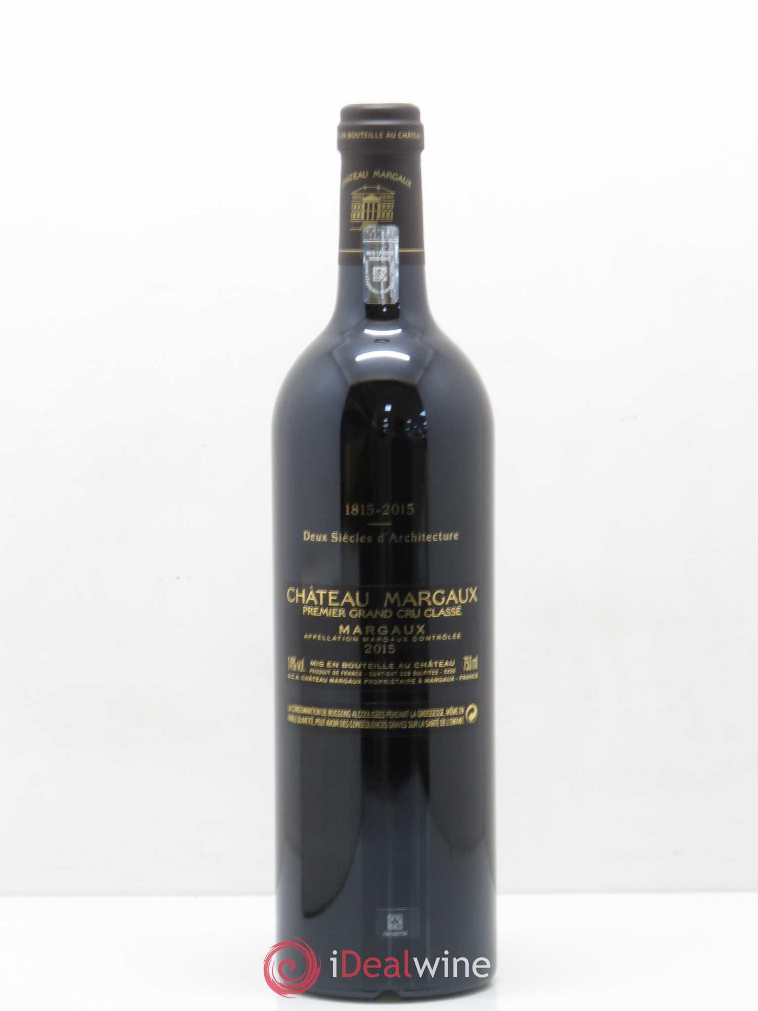 Château Margaux 1er Grand Cru Classé 2015 - Lot de 1 bouteille - 1