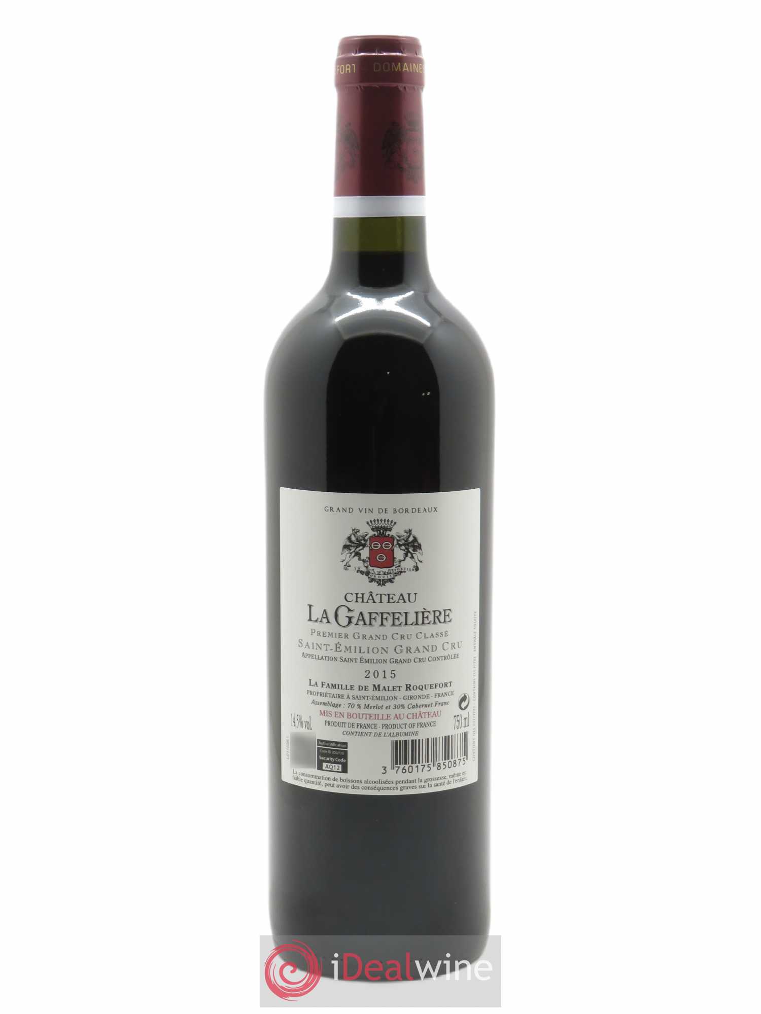 Château la Gaffelière 1er Grand Cru Classé B 2015 - Lot of 1 bottle - 1