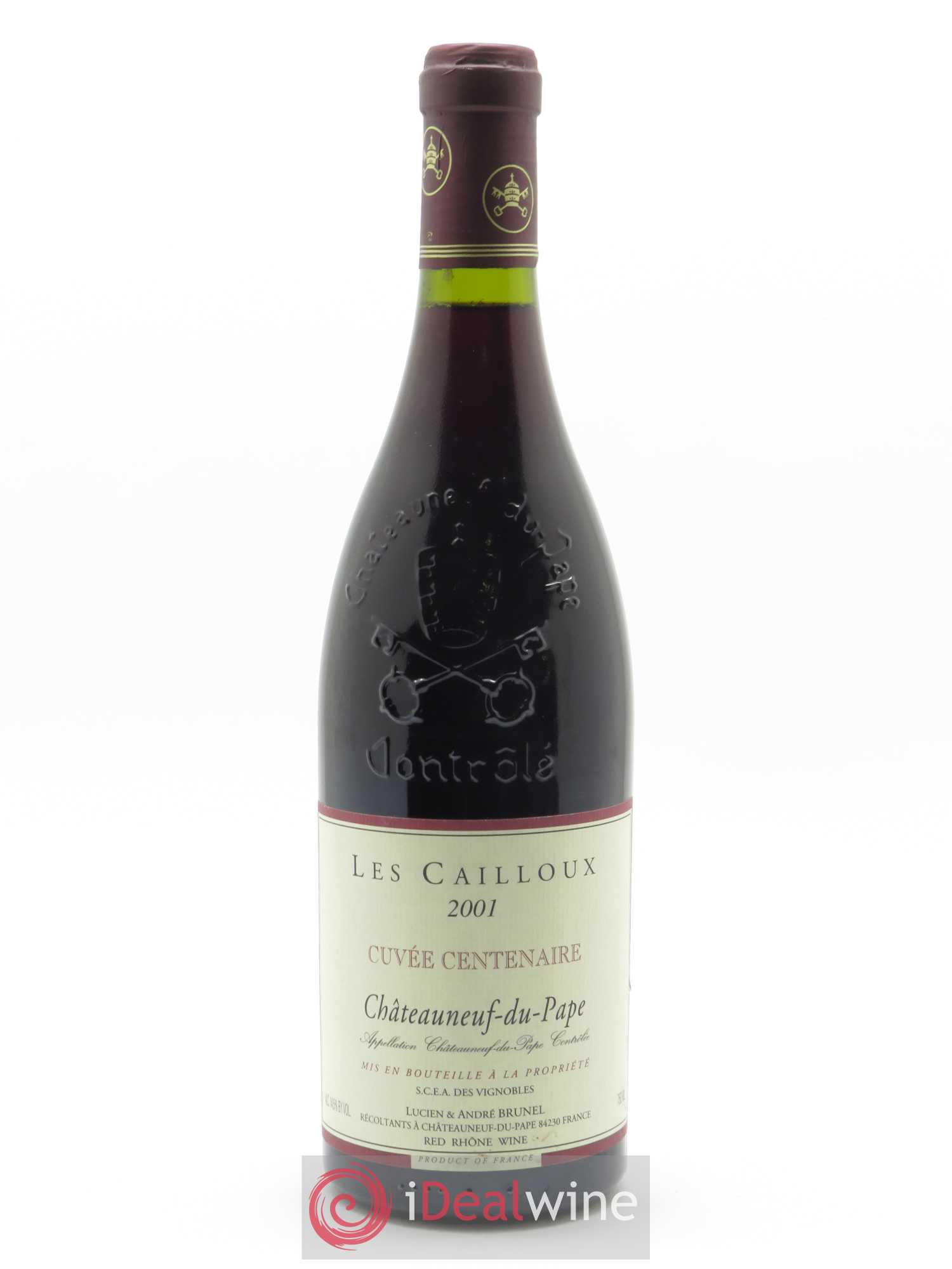 Châteauneuf-du-Pape Les Cailloux Cuvée Centenaire André Brunel 2001 - Lot de 1 bouteille - 0