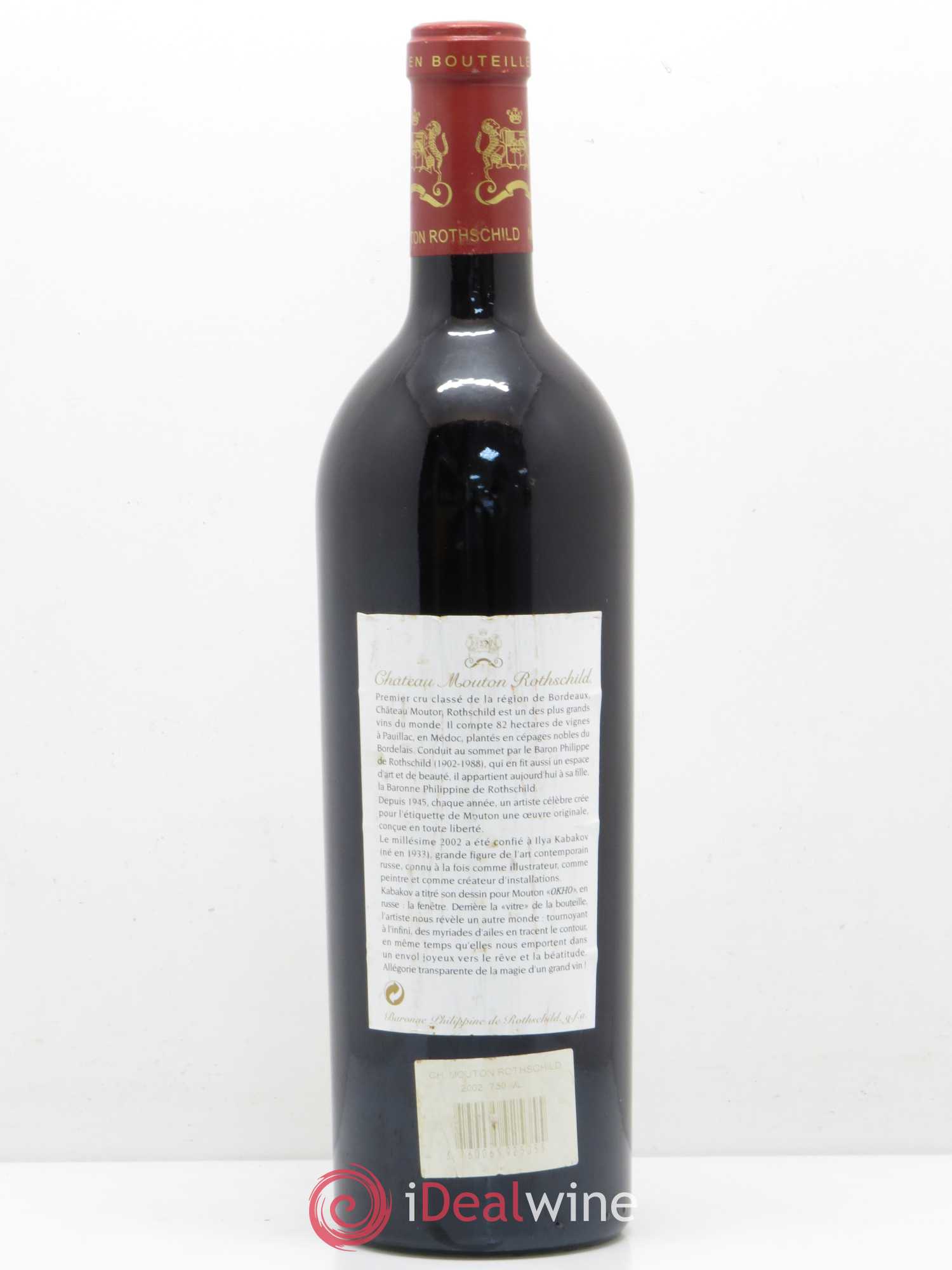 Château Mouton Rothschild 1er Grand Cru Classé 2002 - Lot de 1 bouteille - 1