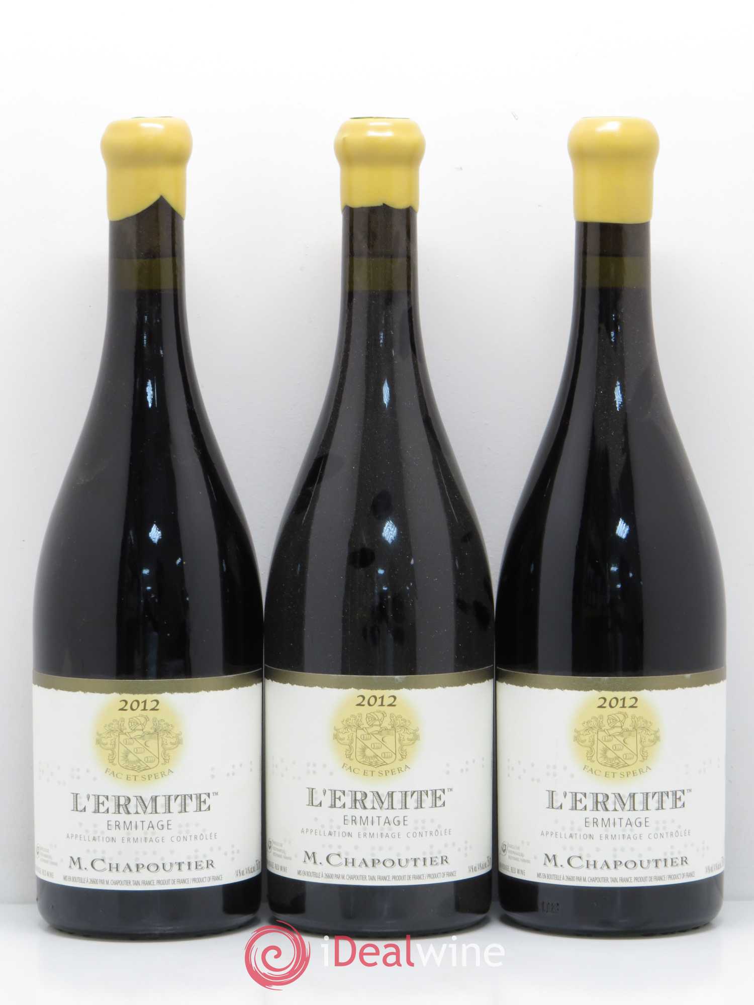 Hermitage Ermitage l'Ermite Chapoutier 2012 - Lot de 3 bouteilles - 0