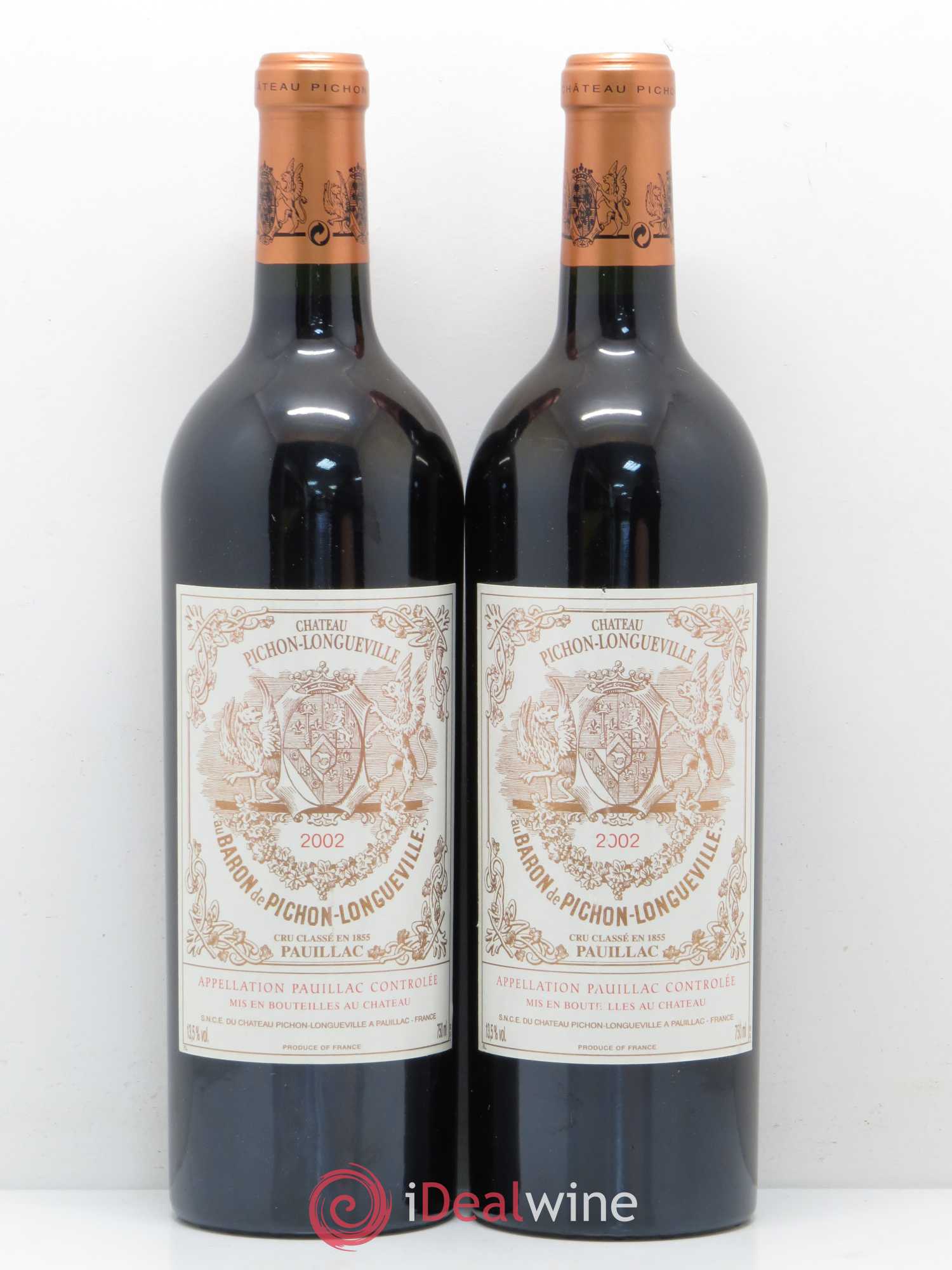 Pichon Longueville Baron 2ème Grand Cru Classé 2002 - Lot de 2 bouteilles - 0