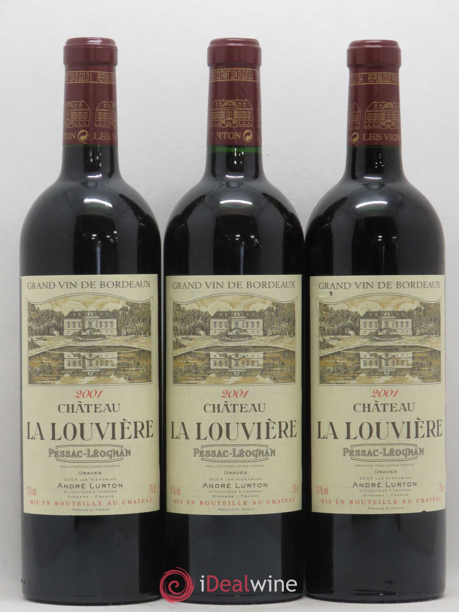 Château la Louvière 2001 - Lot de 3 bouteilles - 0