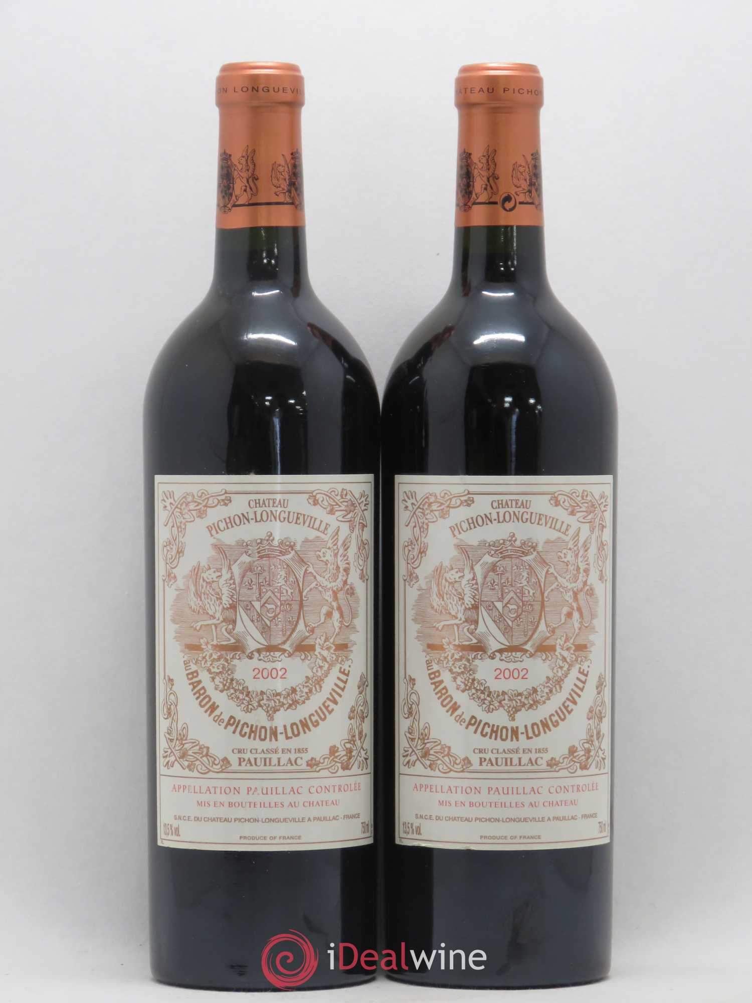 Pichon Longueville Baron 2ème Grand Cru Classé 2002 - Lot de 2 bouteilles - 0