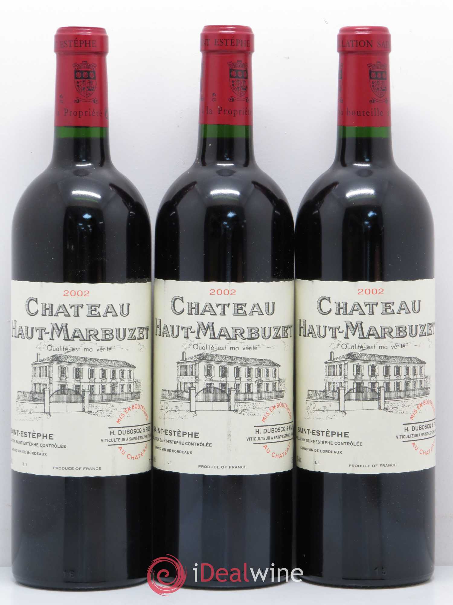 Château Haut Marbuzet 2002 - Lot de 5 bouteilles - 1