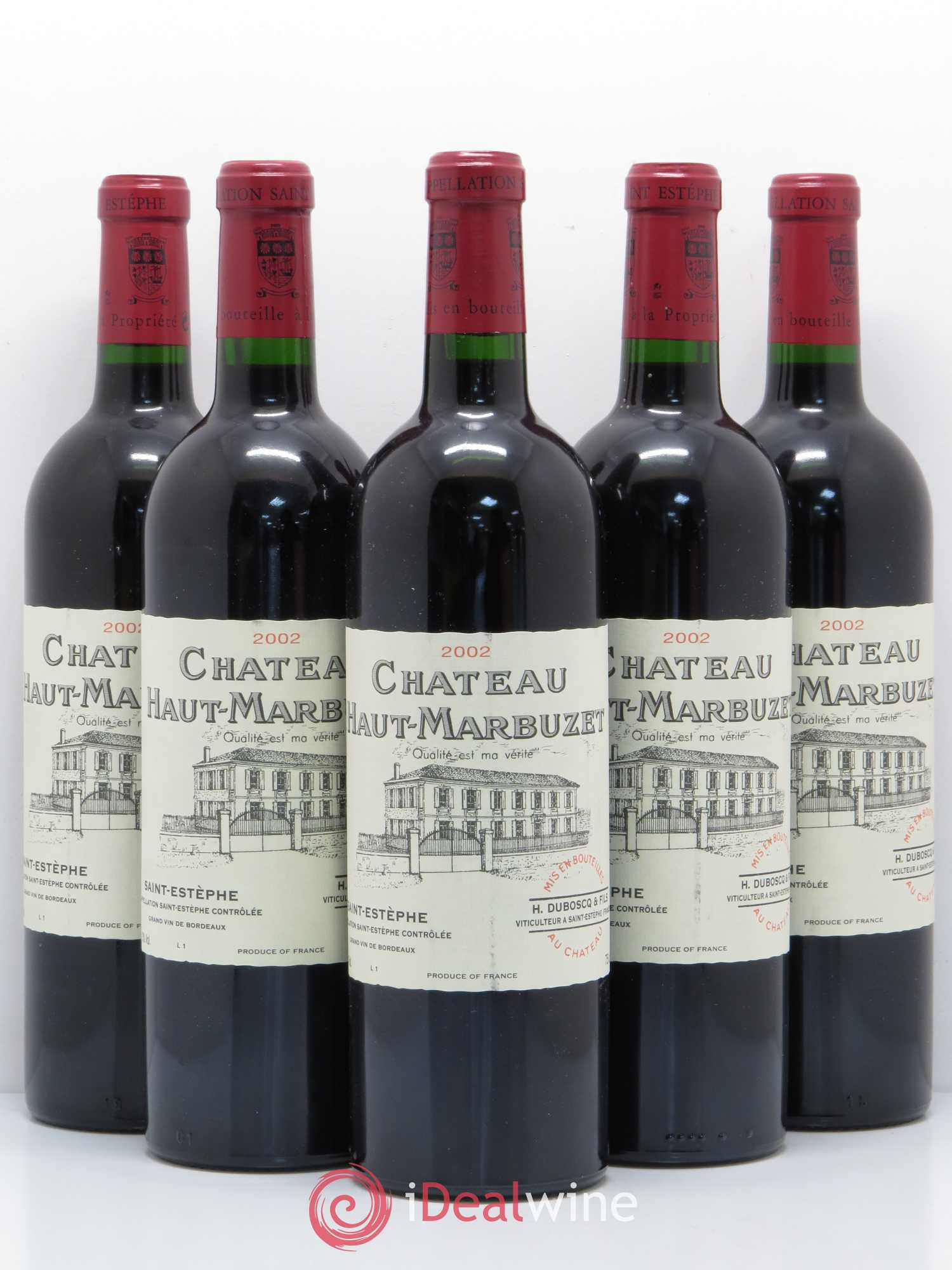 Château Haut Marbuzet 2002 - Lot de 5 bouteilles - 0