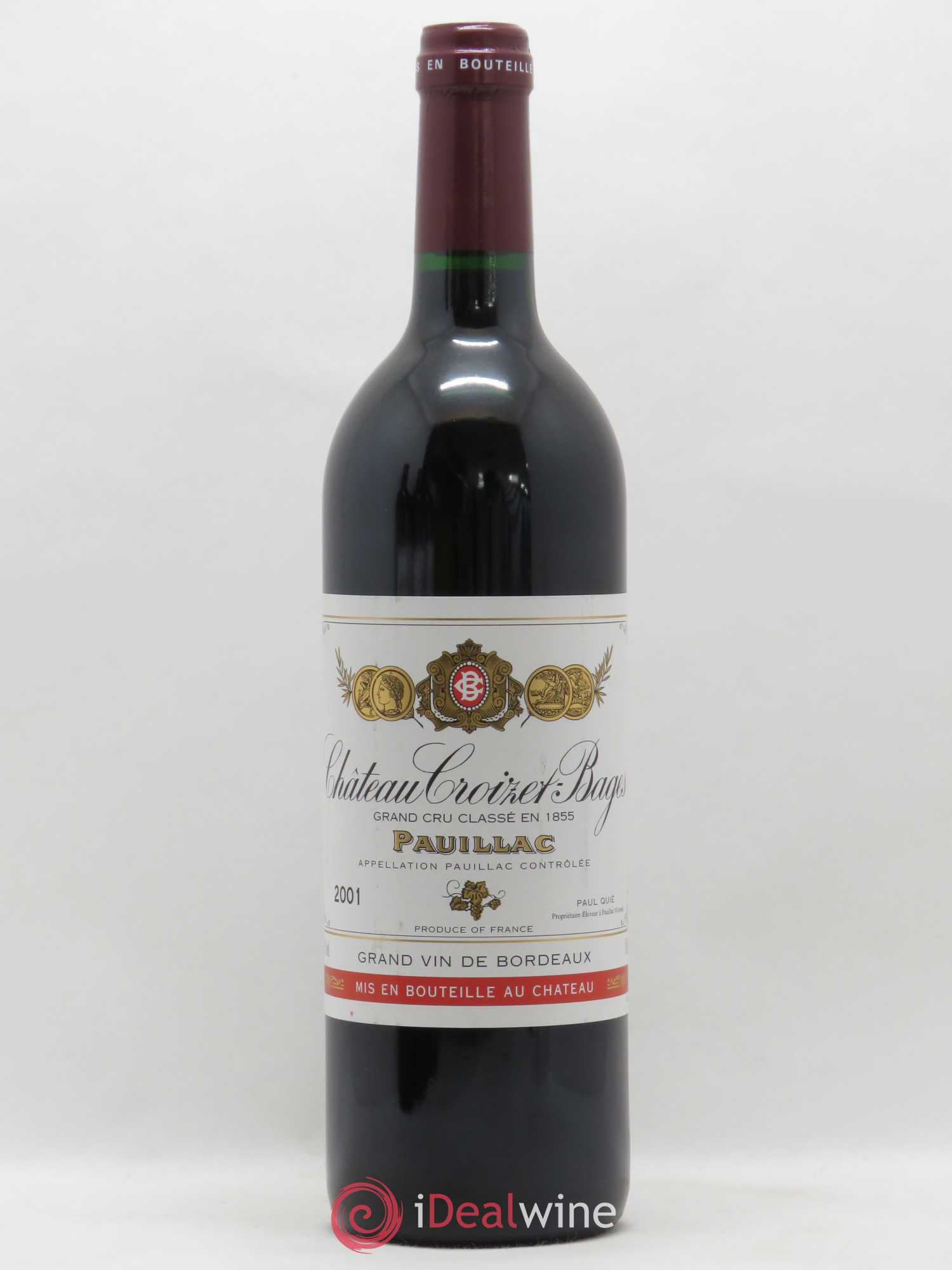 Château Croizet Bages 5ème Grand Cru Classé 2001 - Lot de 1 bouteille - 0