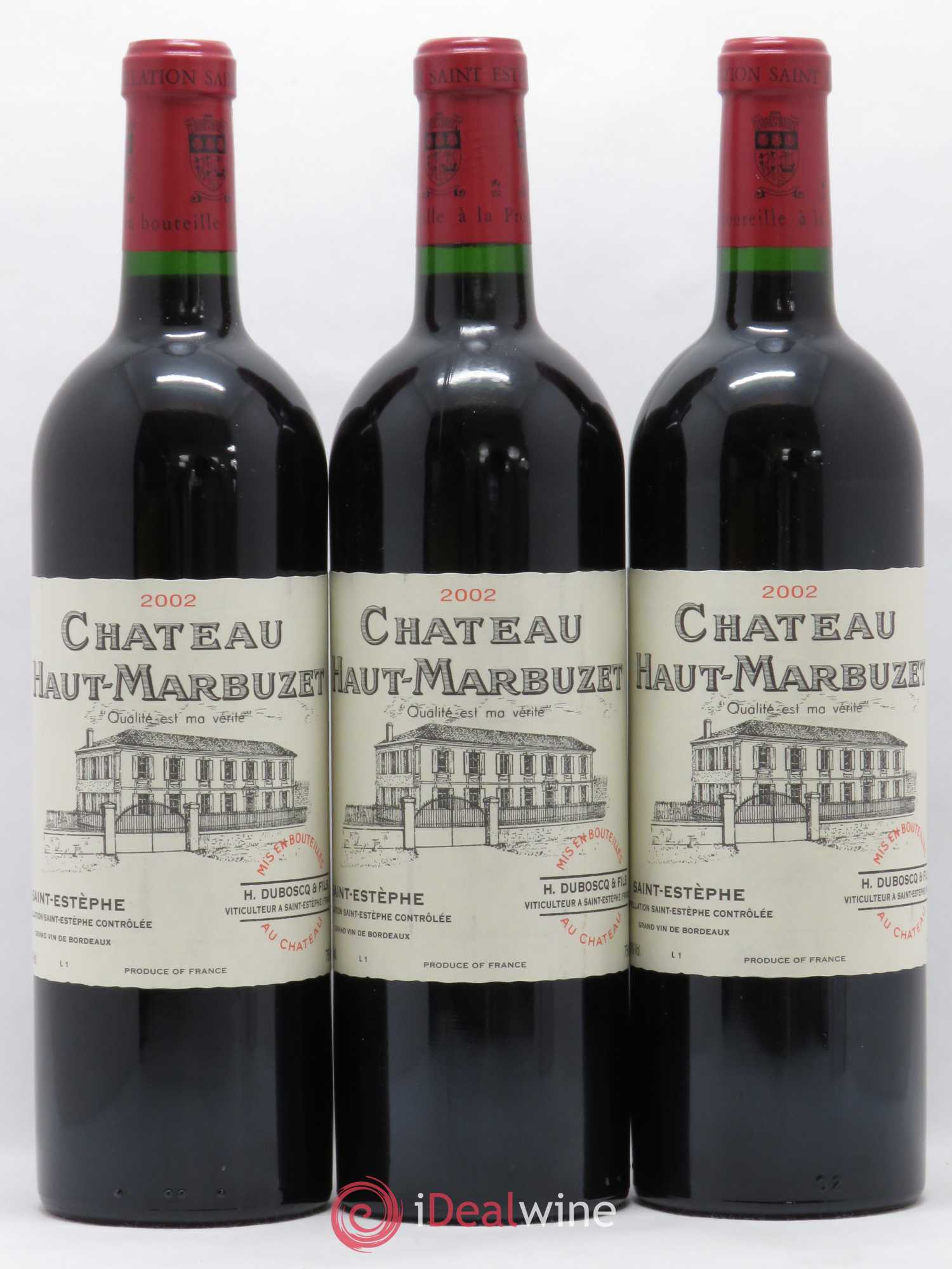 Château Haut Marbuzet 2002 - Lot de 3 bouteilles - 0